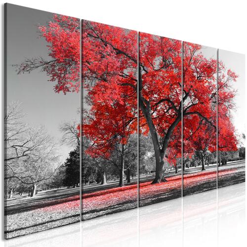 Billede - Autumn in the Park (5 dele) Narrow Red