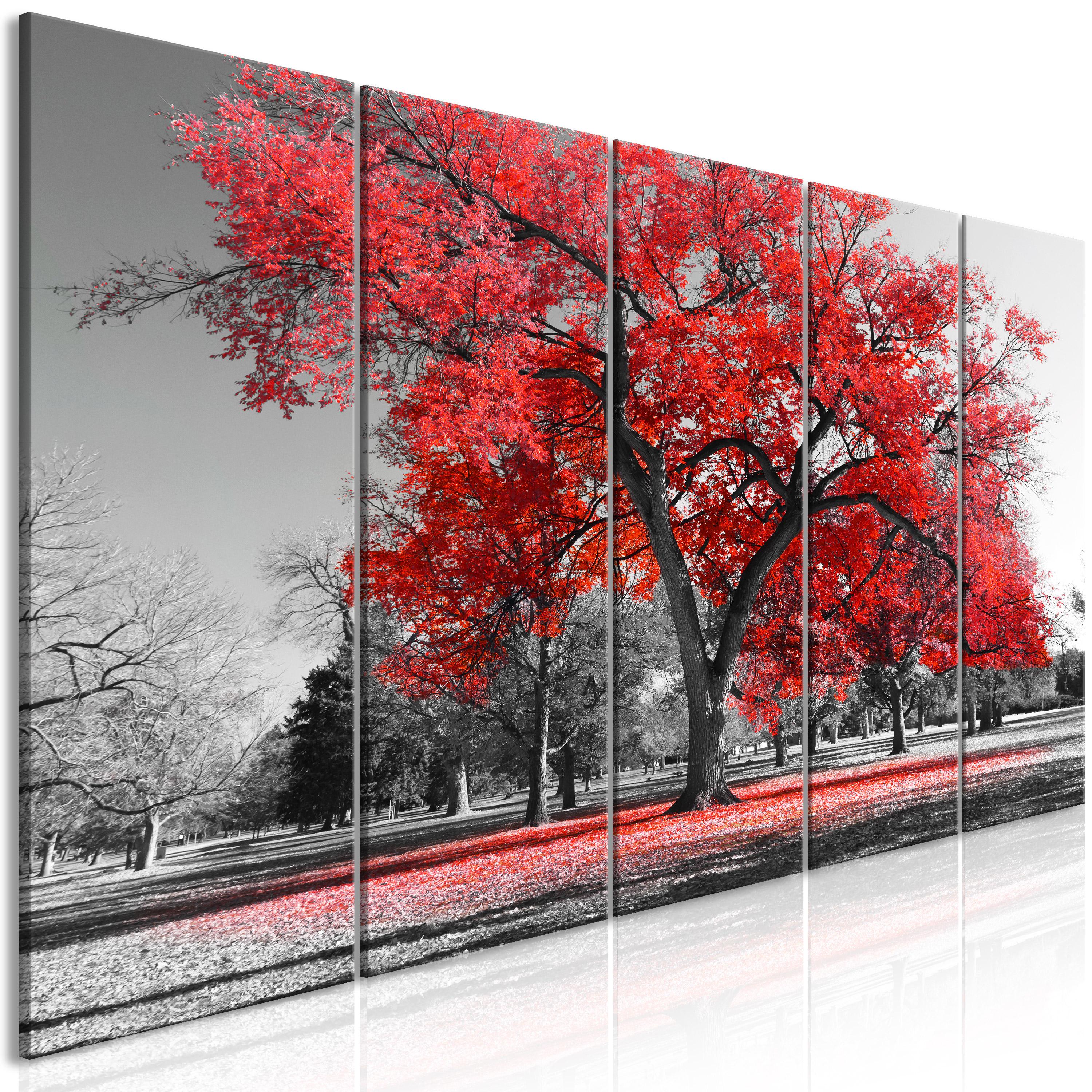 Billede - Autumn in the Park (5 dele) Narrow Red