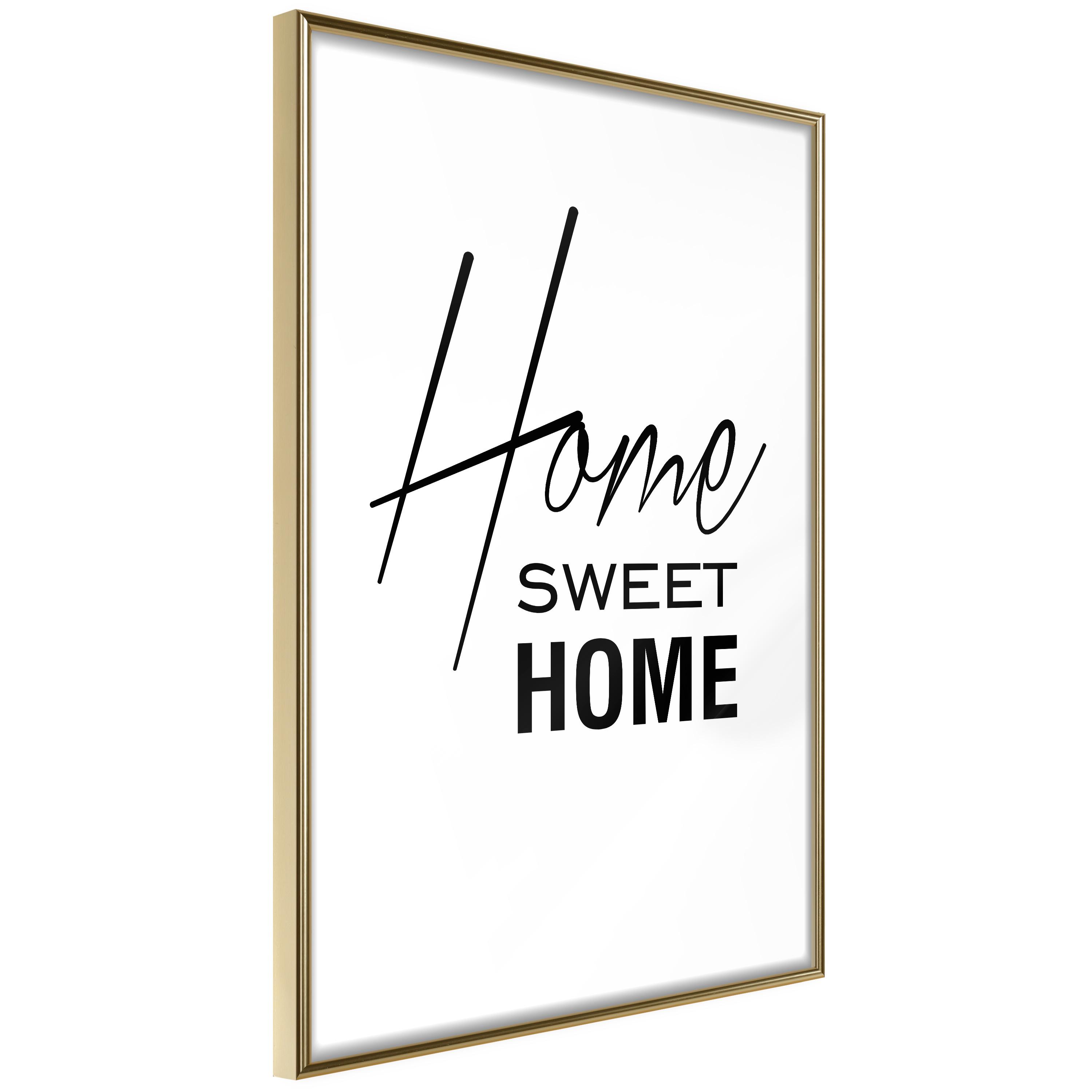 Plakat - Black and White: Home Sweet Home - 40 x 60 cm - Guldramme