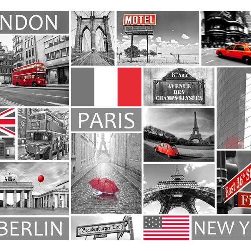 Fototapet - London, Paris, Berlin, New York