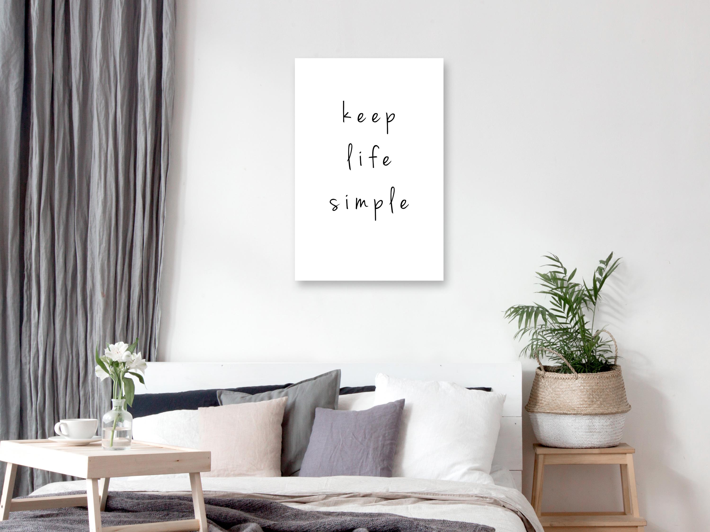 Billede - Keep Life Simple (1 Part) Vertical - 40 x 60 cm - På italiensk lærred
