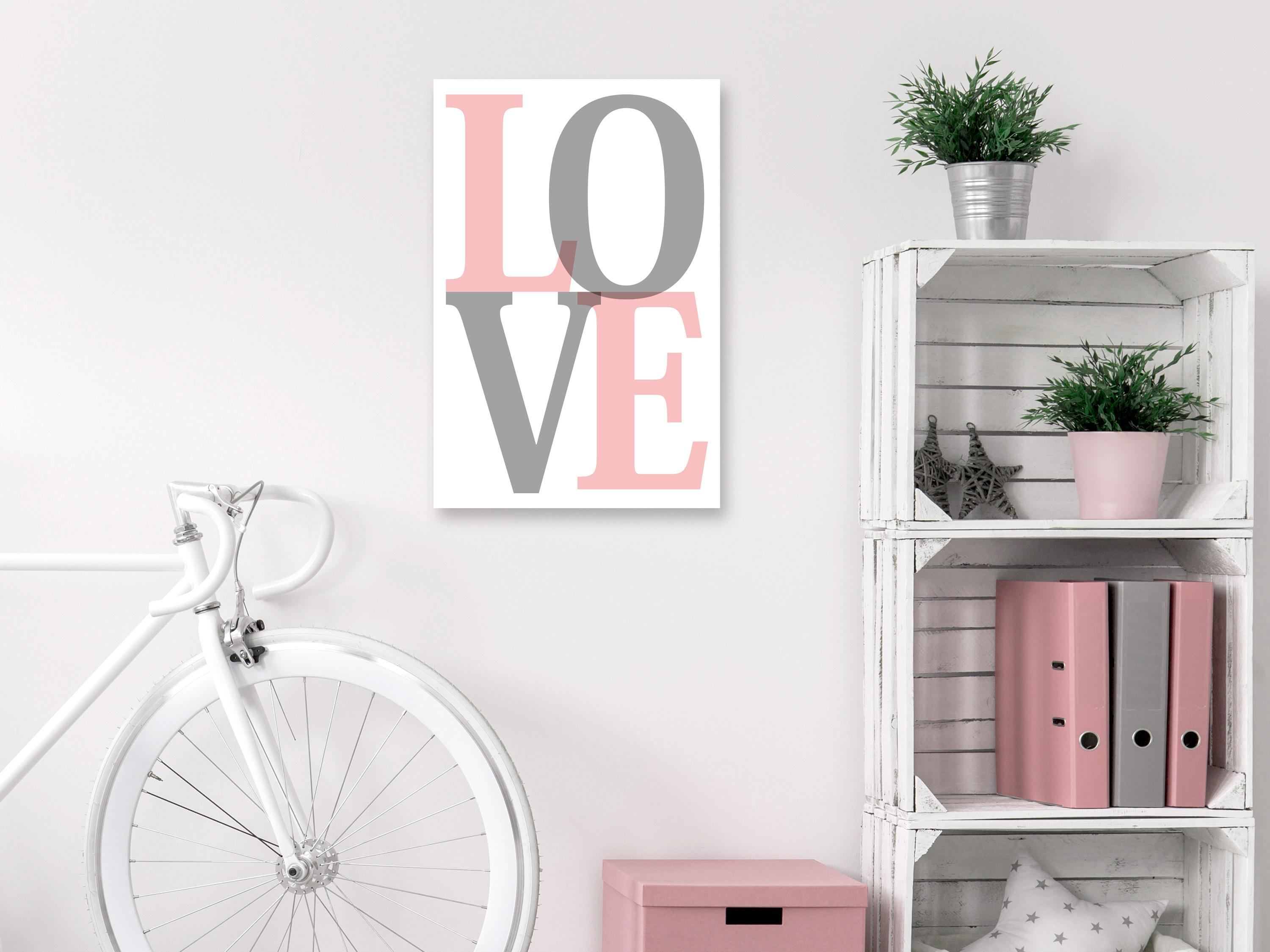 Billede - Grey Love (1 Part) Vertical - 20 x 30 cm - På italiensk lærred