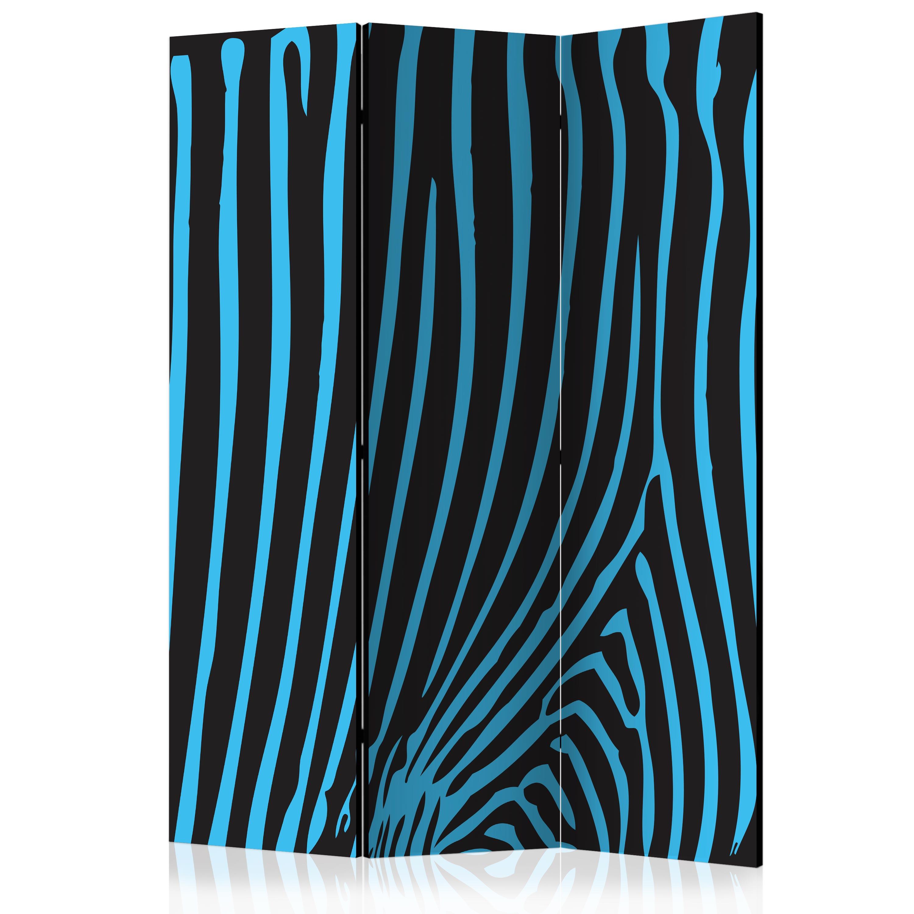 Skærmvæg - Zebra pattern (turquoise) - 135 x 172 cm - Enkeltsiddet