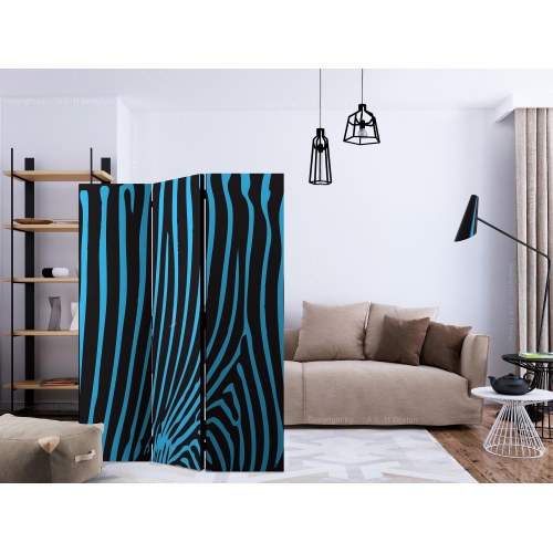 Skærmvæg - Zebra pattern (turquoise)