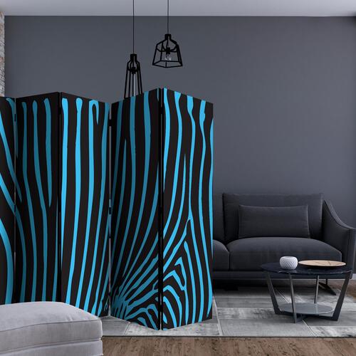 Skærmvæg - Zebra pattern (turquoise) II