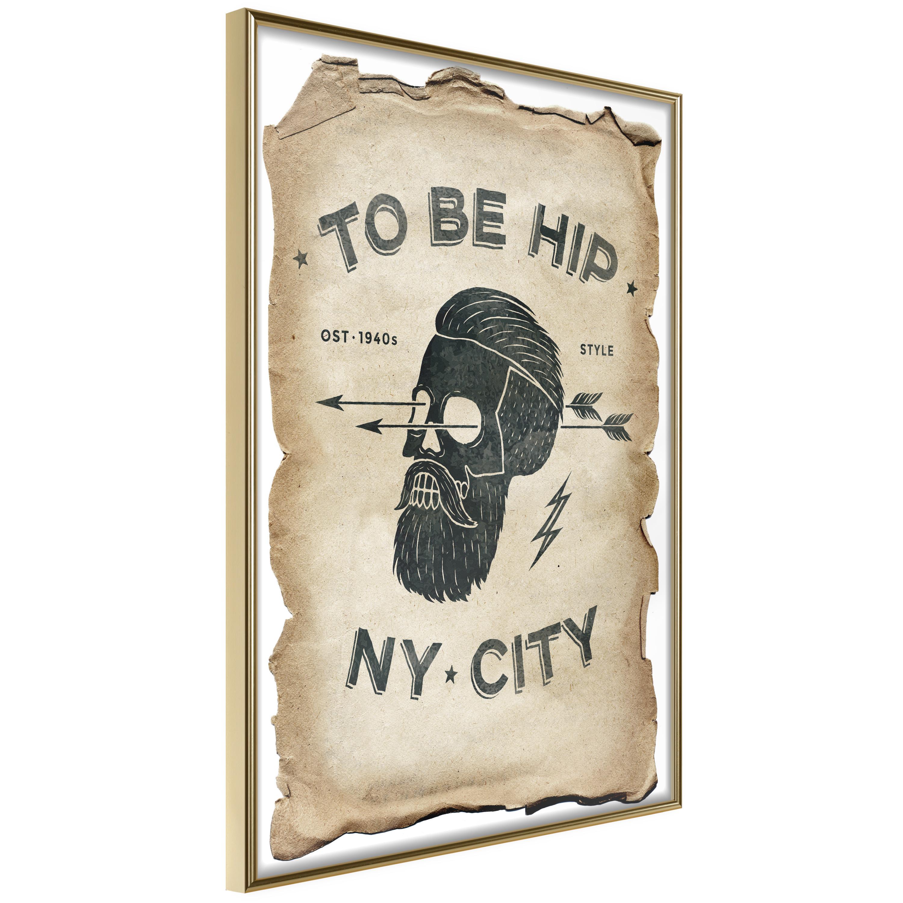 Plakat - To Be Hip - 20 x 30 cm - Guldramme