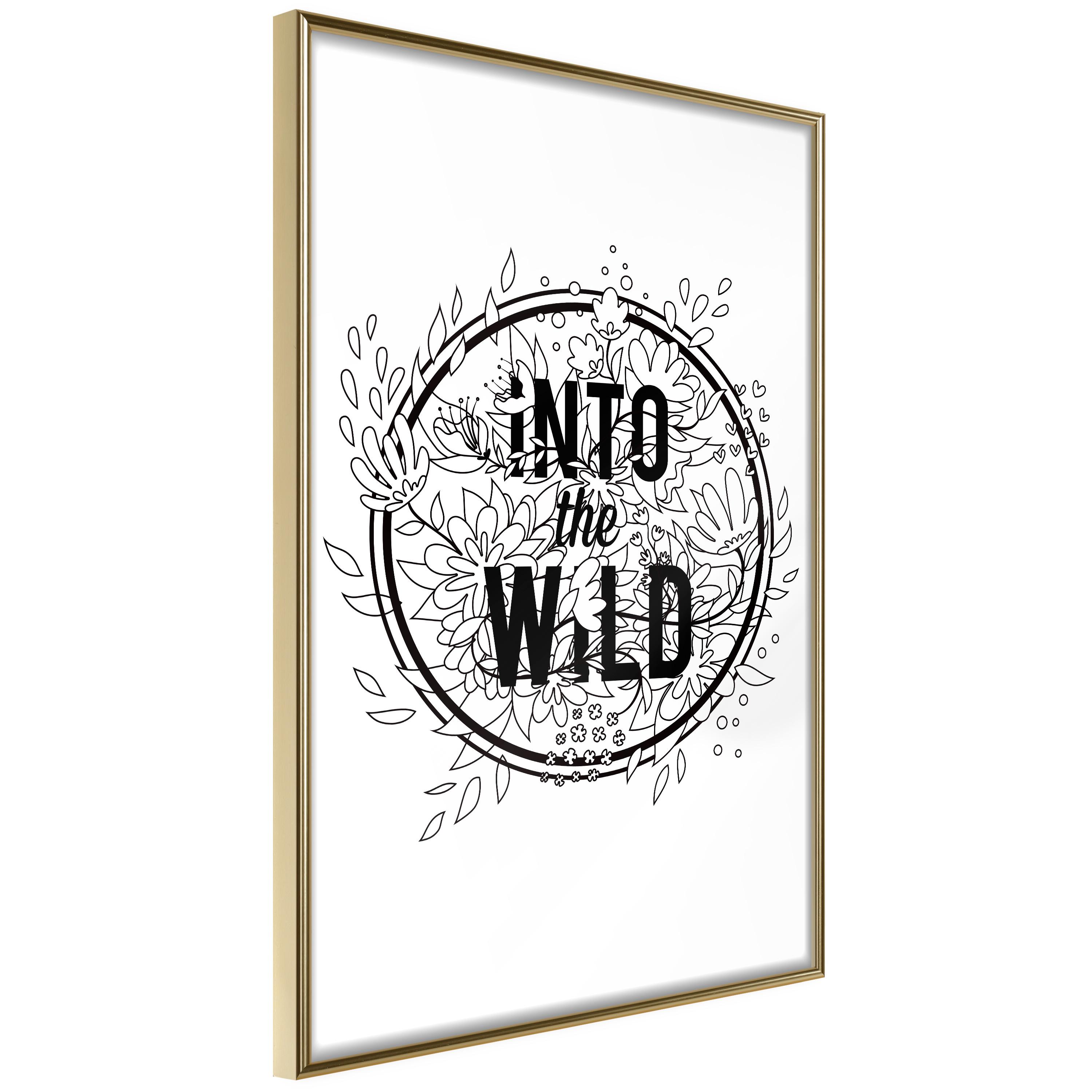 Plakat - Into The Wild - 20 x 30 cm - Guldramme
