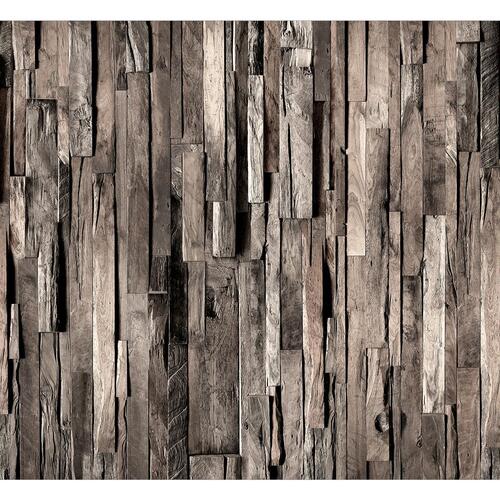 Fototapet - Wooden Curtain (Dark Brown)