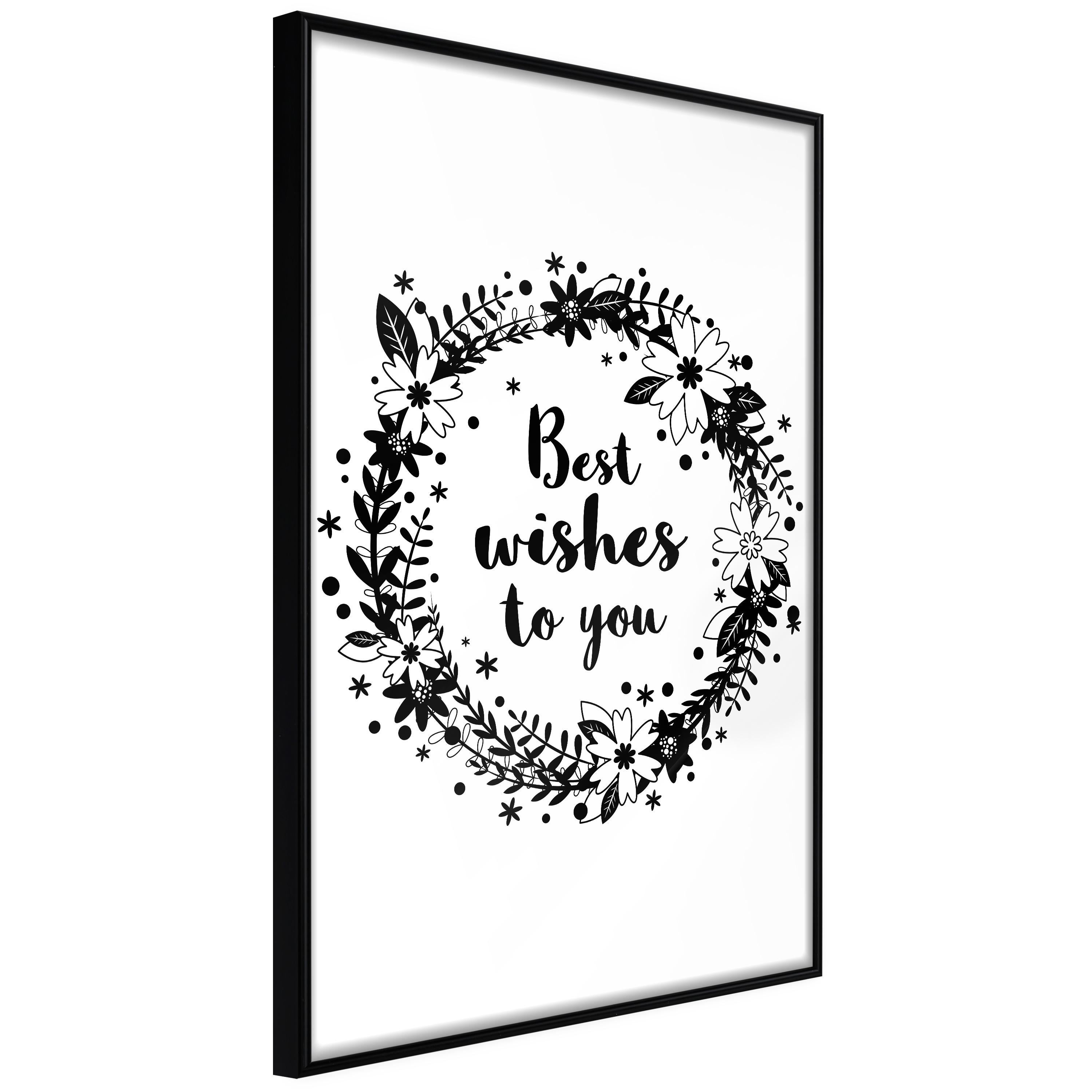 Plakat - Best Wishes To You - 40 x 60 cm - Sort ramme