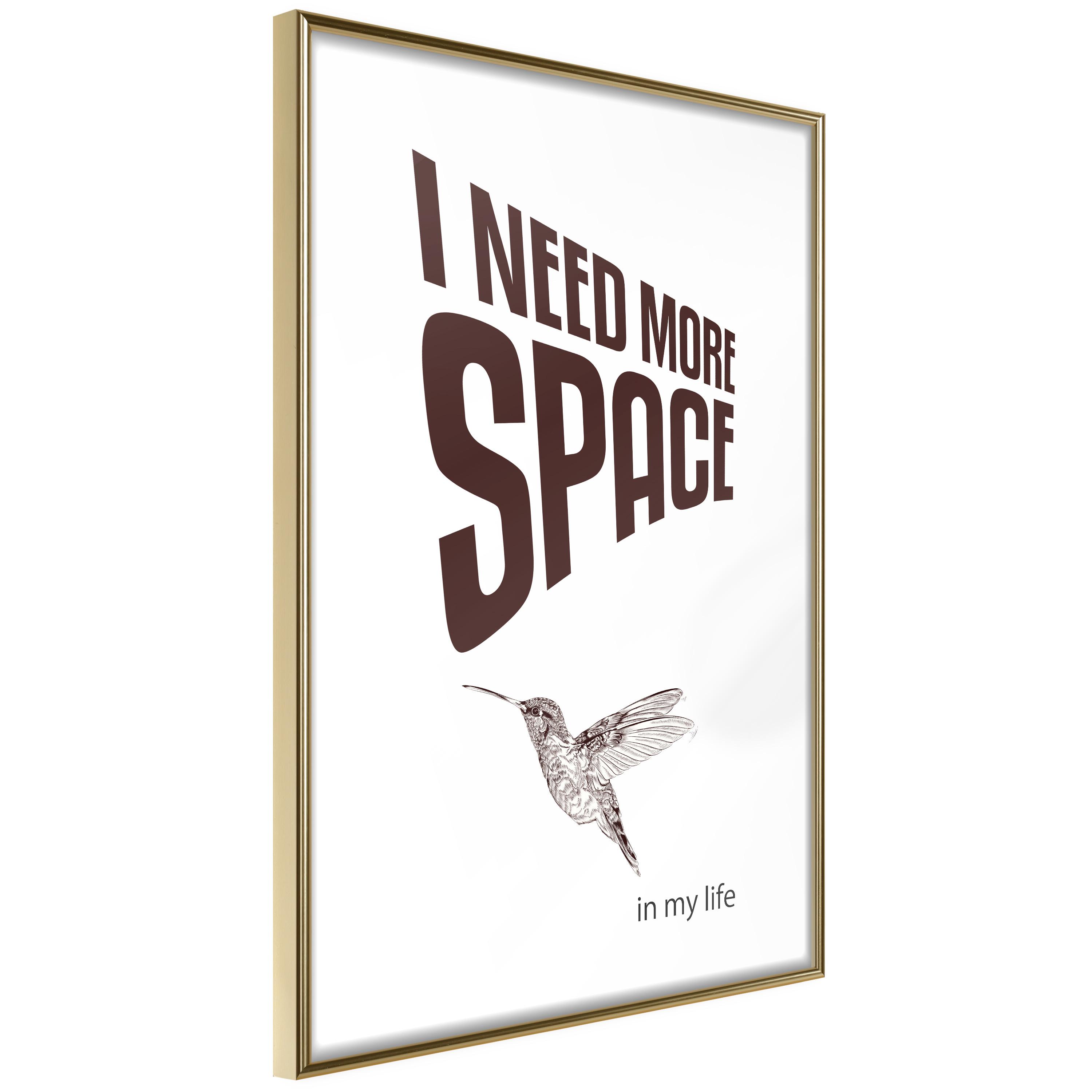 Plakat - I Need More Space - 40 x 60 cm - Guldramme