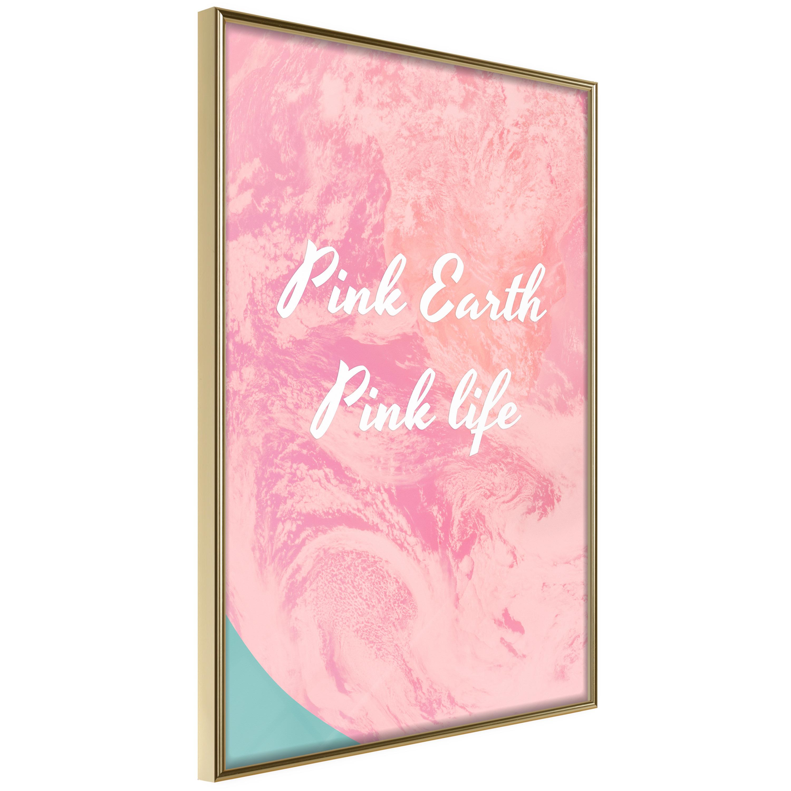 Plakat - Pink Earth, Pink Life - 30 x 45 cm - Guldramme