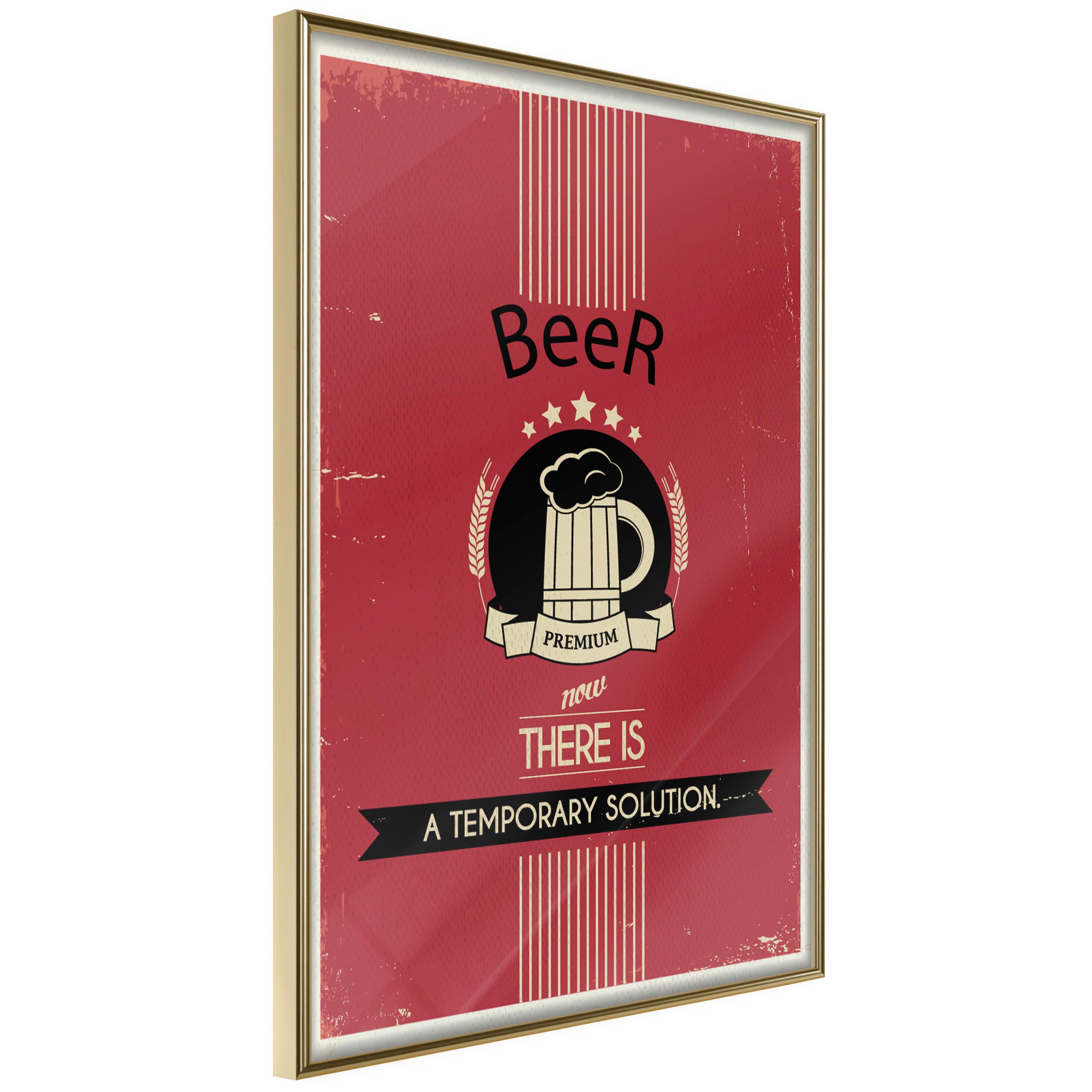 Plakat - Premium Beer - 30 x 45 cm - Guldramme