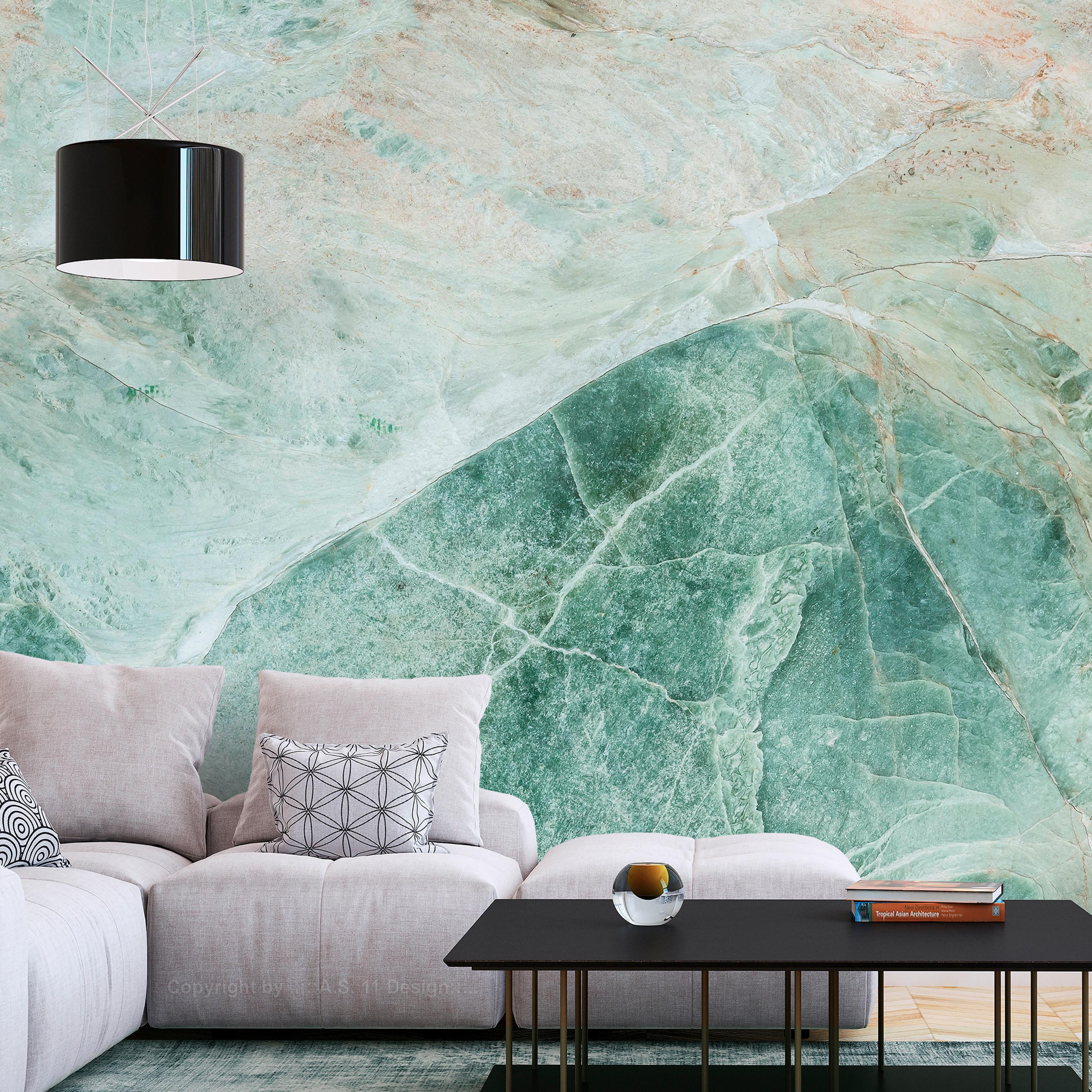 Fototapet - Turquoise Marble - 250 x 175 cm - Premium