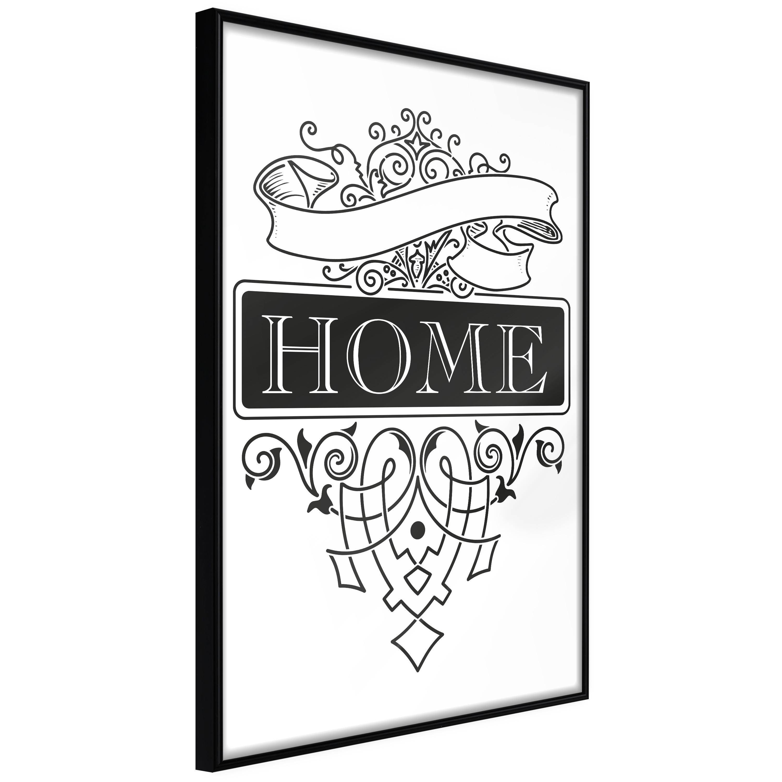 Plakat - Home - 40 x 60 cm - Sort ramme