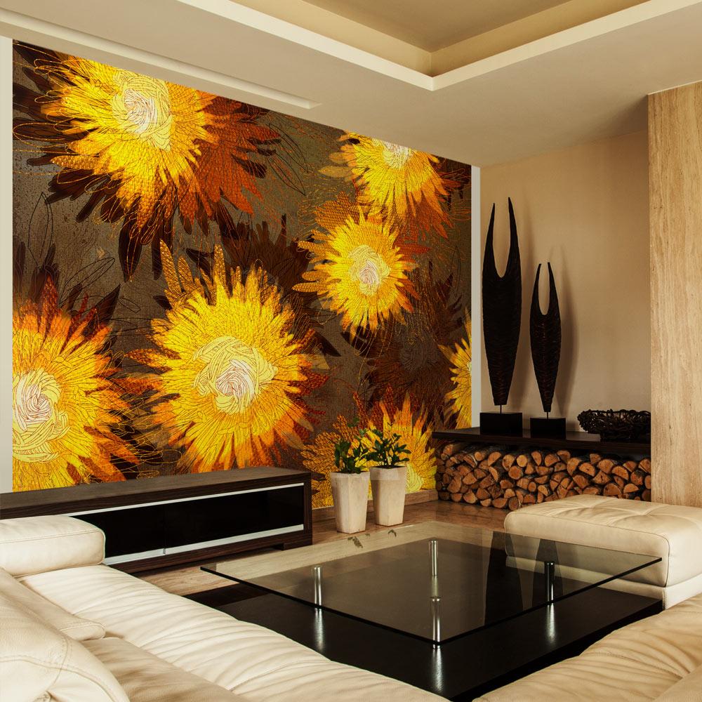 Fototapet - Sunflower dance - 250 x 175 cm - Standard
