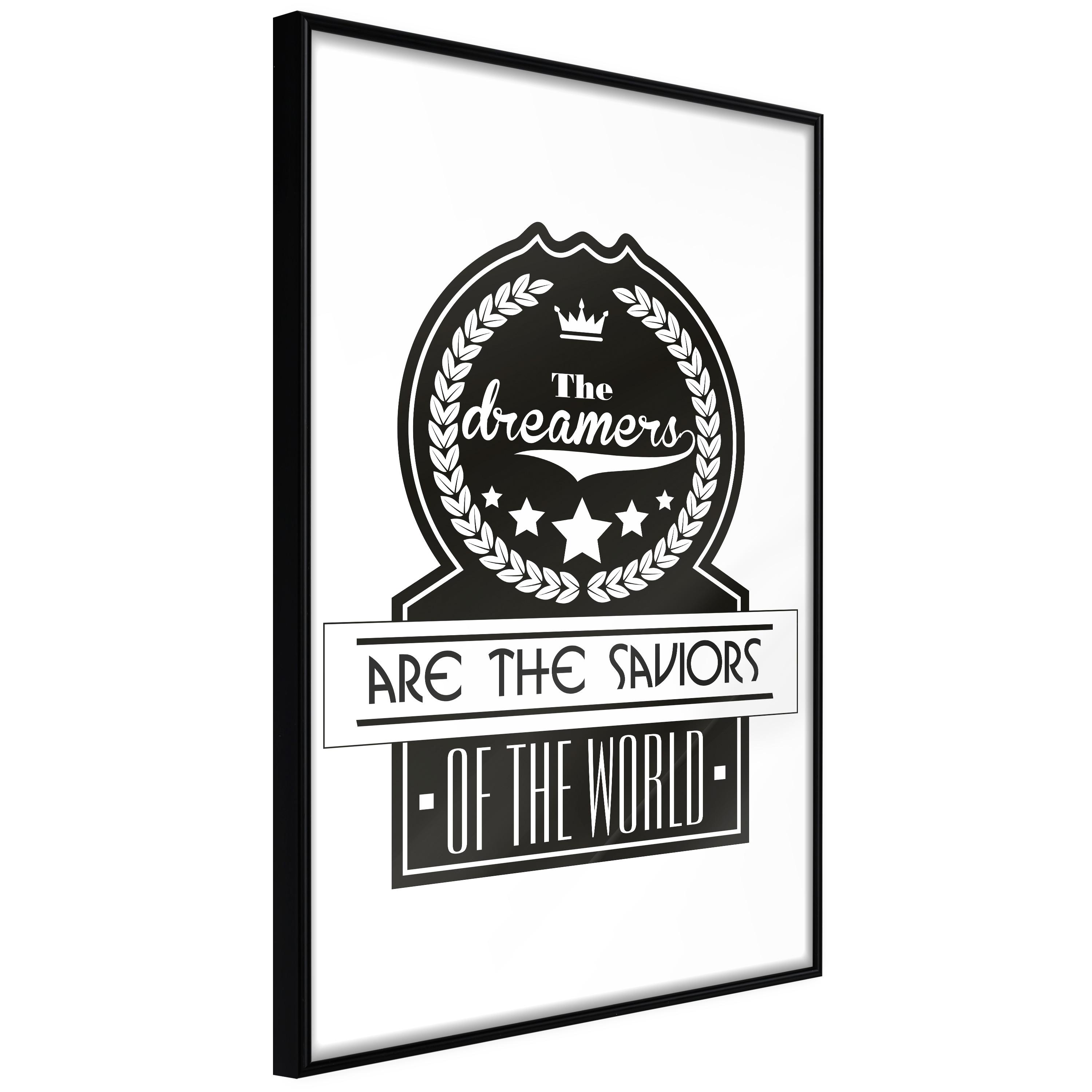 Plakat - The Dreamers Are the Saviors of the World - 40 x 60 cm - Sort ramme