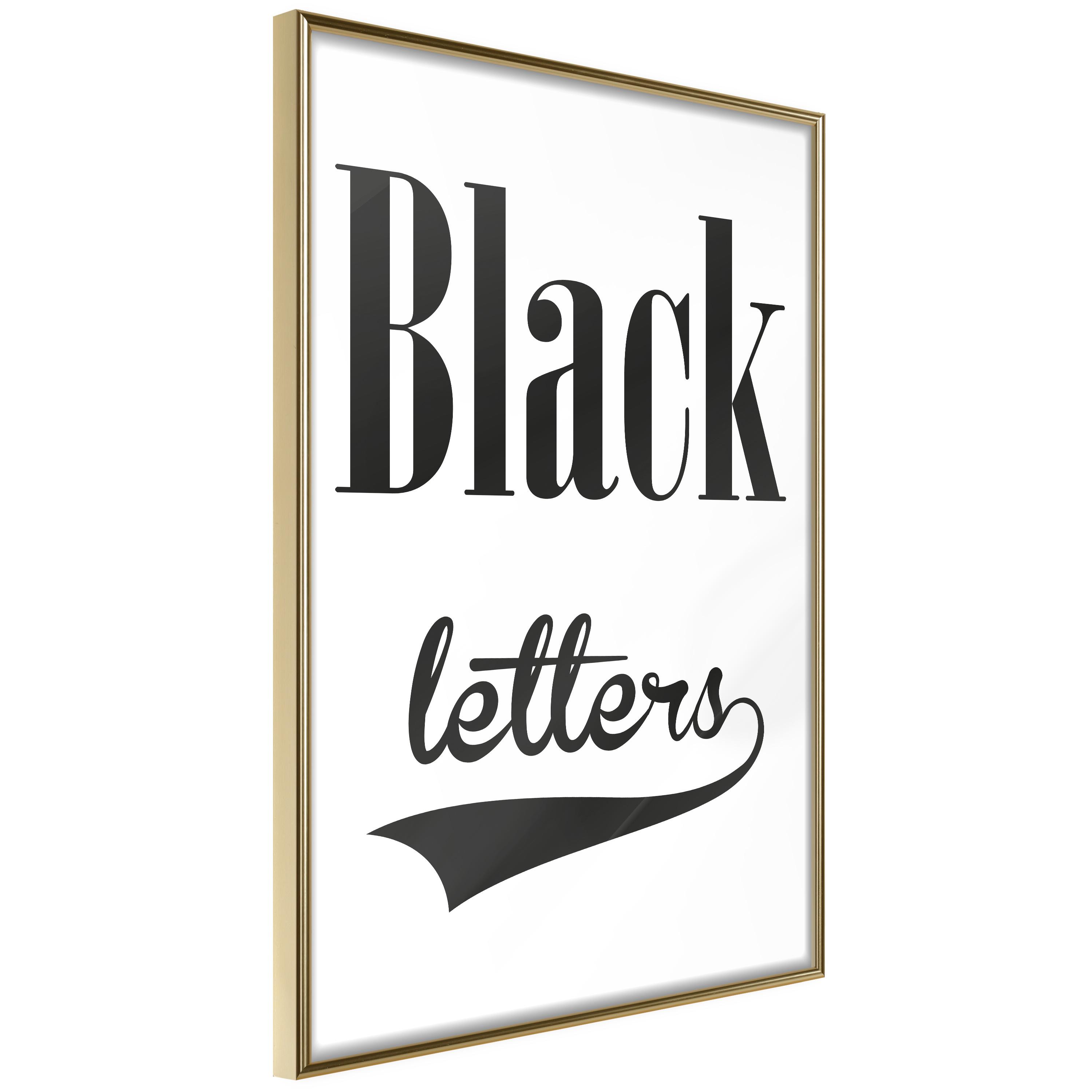Plakat - Black Letters - 20 x 30 cm - Guldramme