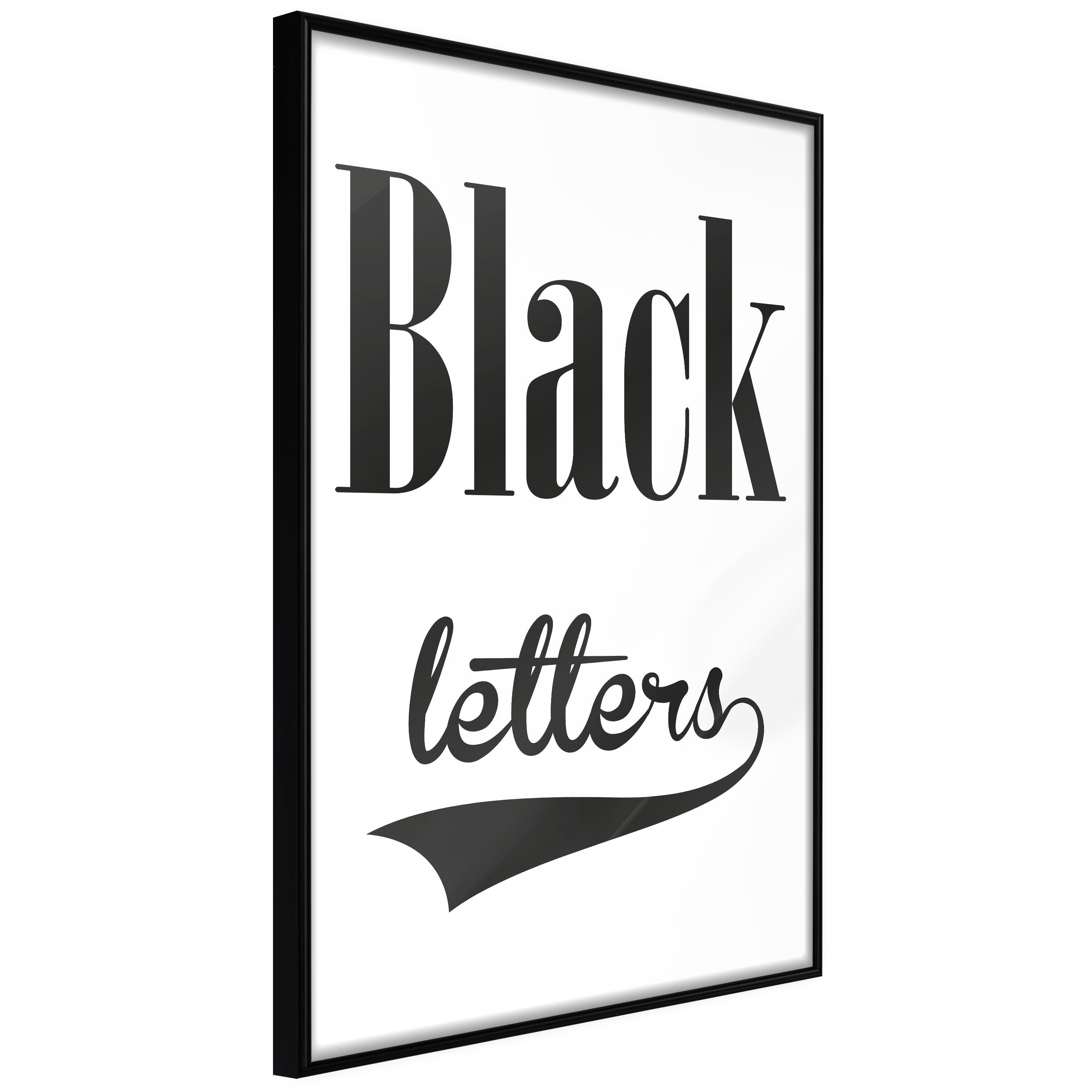 Plakat - Black Letters - 30 x 45 cm - Sort ramme