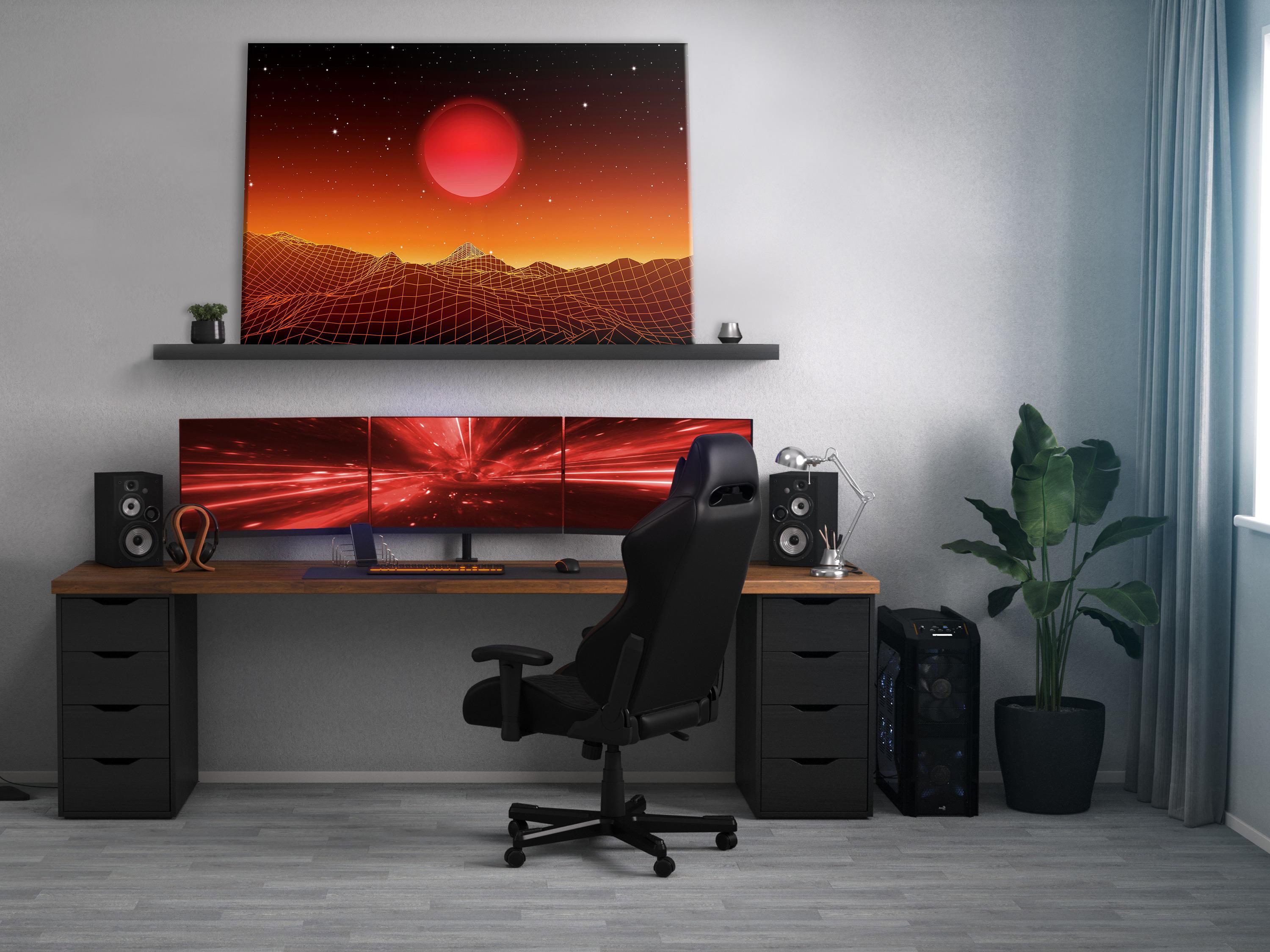 Billede - Futuristic landscape (1 Part) Wide - 90 x 60 cm - Standard