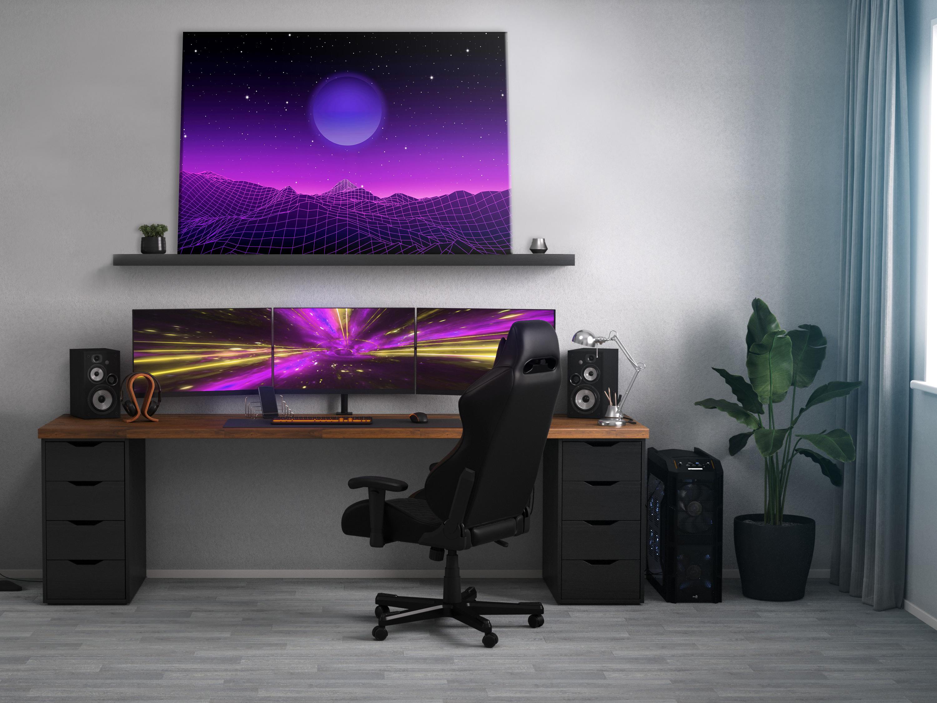 Billede - Futuristic landscape 2 (1 Part) Wide - 120 x 80 cm - Standard