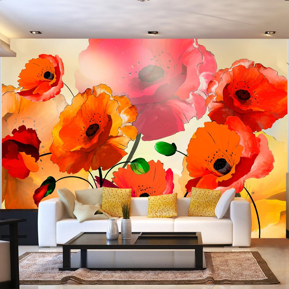 Fototapet - Velvet Poppies - 300 x 210 cm - Standard