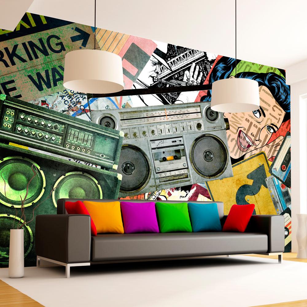 Fototapet - Graffiti girl - 147 x 105 cm - Selvklæbende