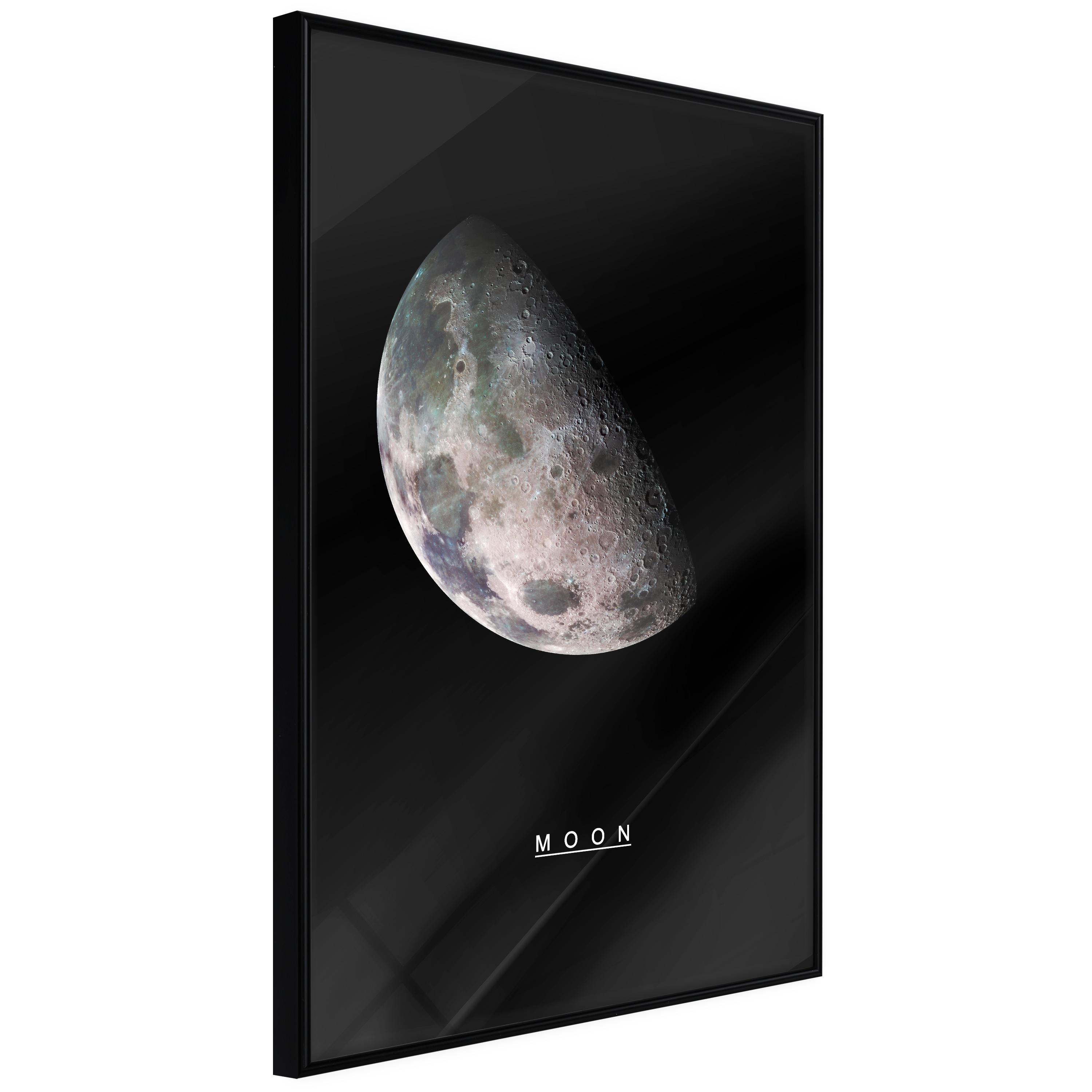 Plakat - Moon - 30 x 45 cm - Sort ramme