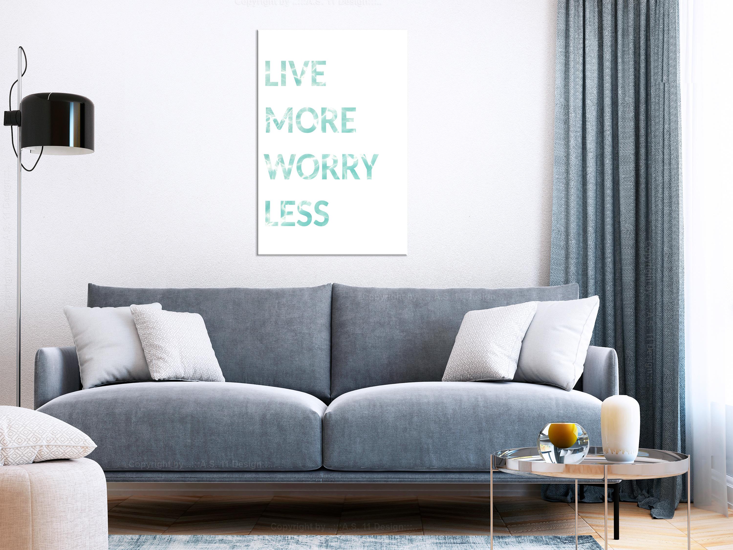 Billede - Live More Worry Less (1 Part) Vertical - 20 x 30 cm - Premium Print
