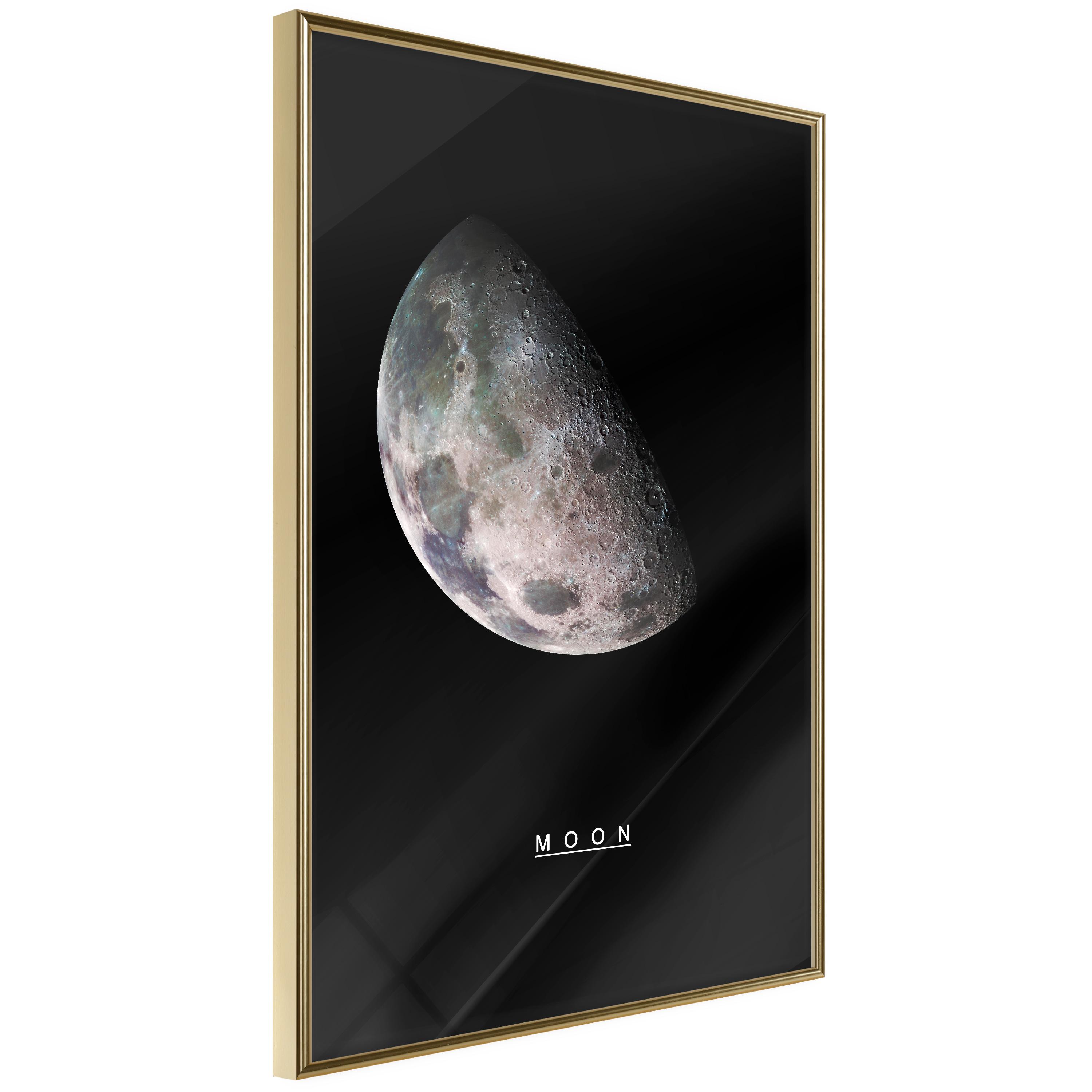Plakat - Moon - 40 x 60 cm - Guldramme