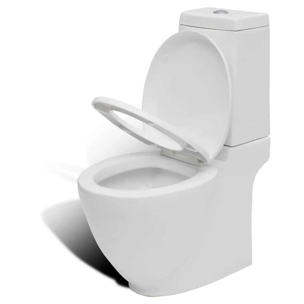 Keramisk toilet med afløb bagpå hvid