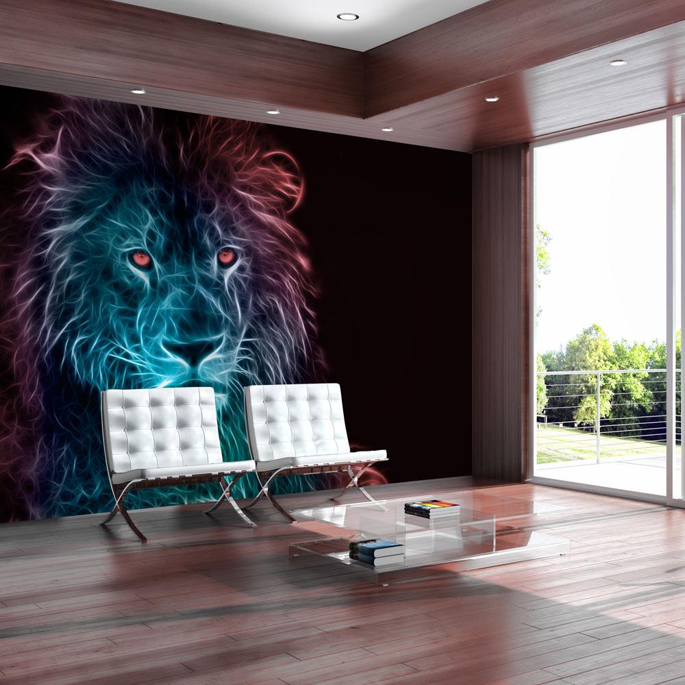 Fototapet - Abstract lion - rainbow - 300 x 210 cm - Standard