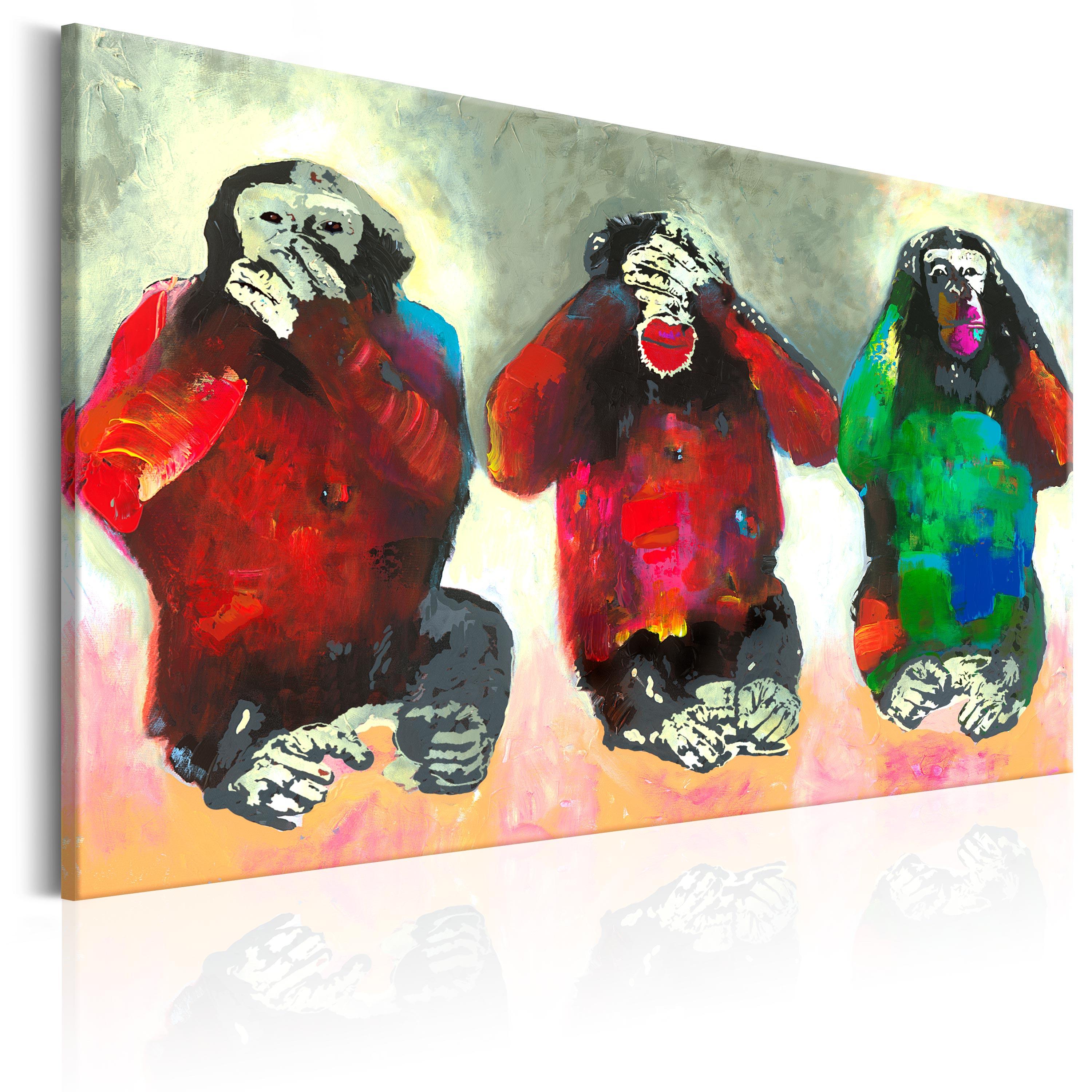 Billede - Three Wise Monkeys - 90 x 60 cm - Standard
