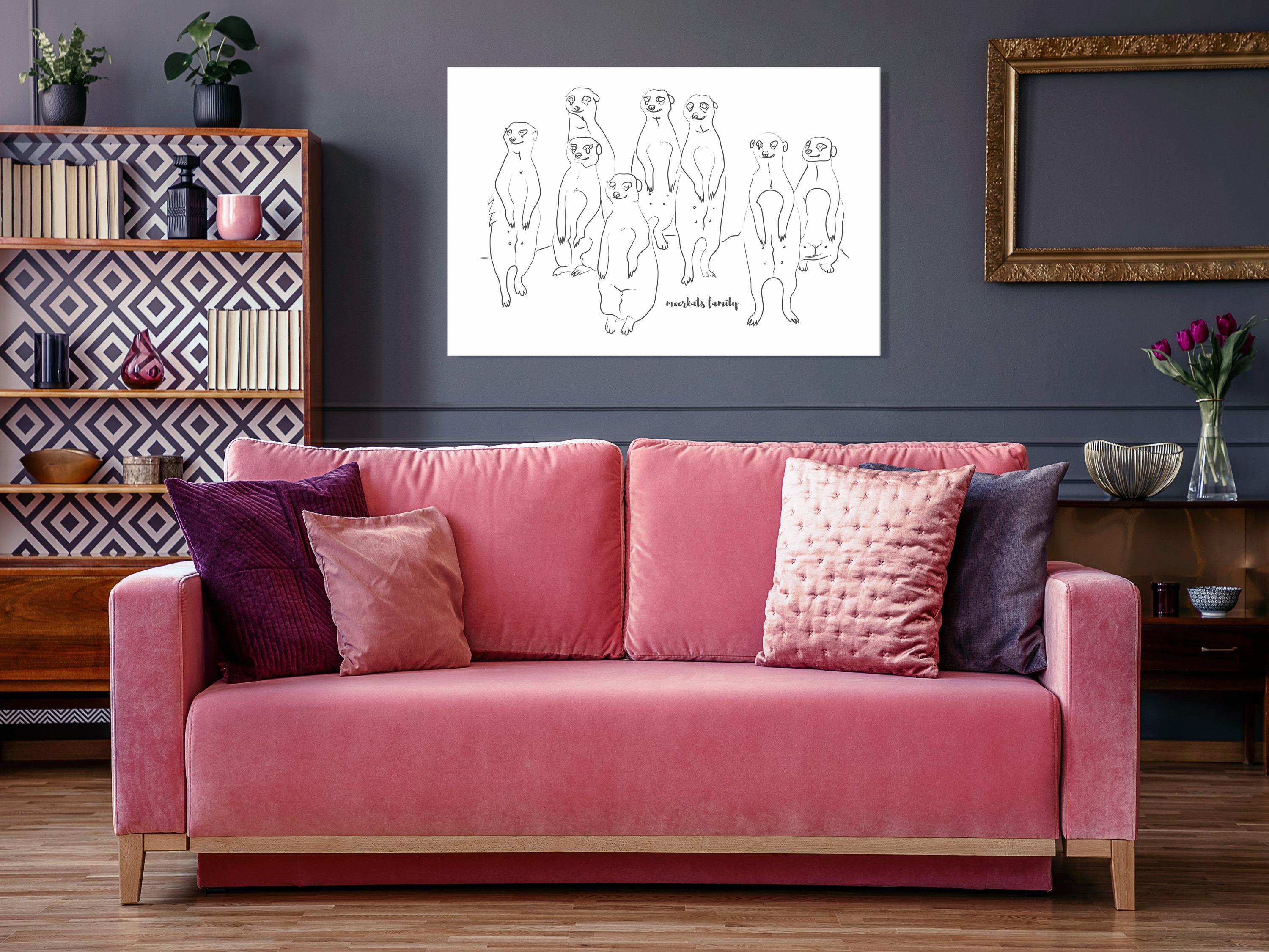 Billede - Meerkats Family (1 Part) Wide - 30 x 20 cm - Standard