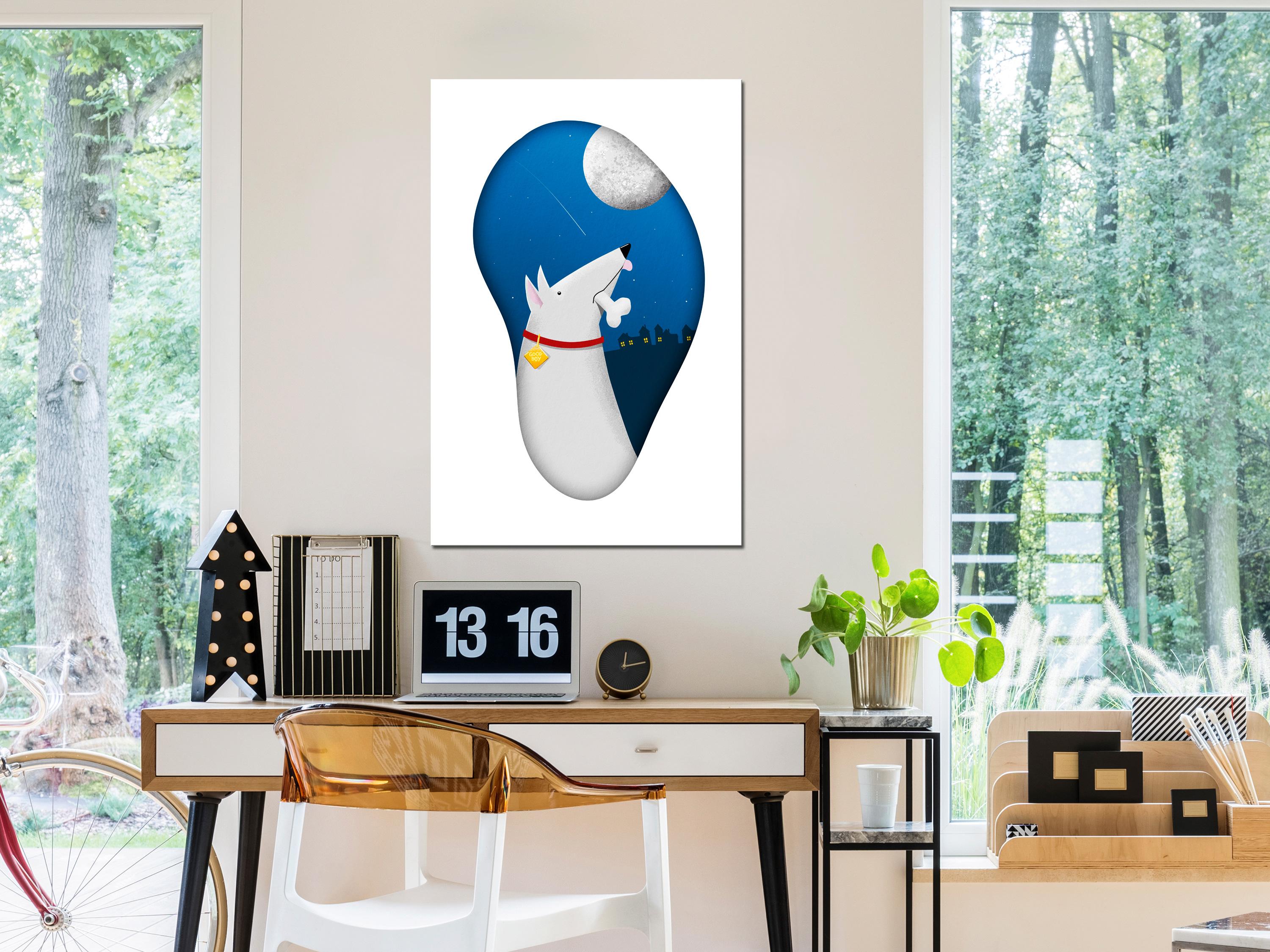 Billede - Dog Dreams (1 Part) Vertical - 40 x 60 cm - Premium Print