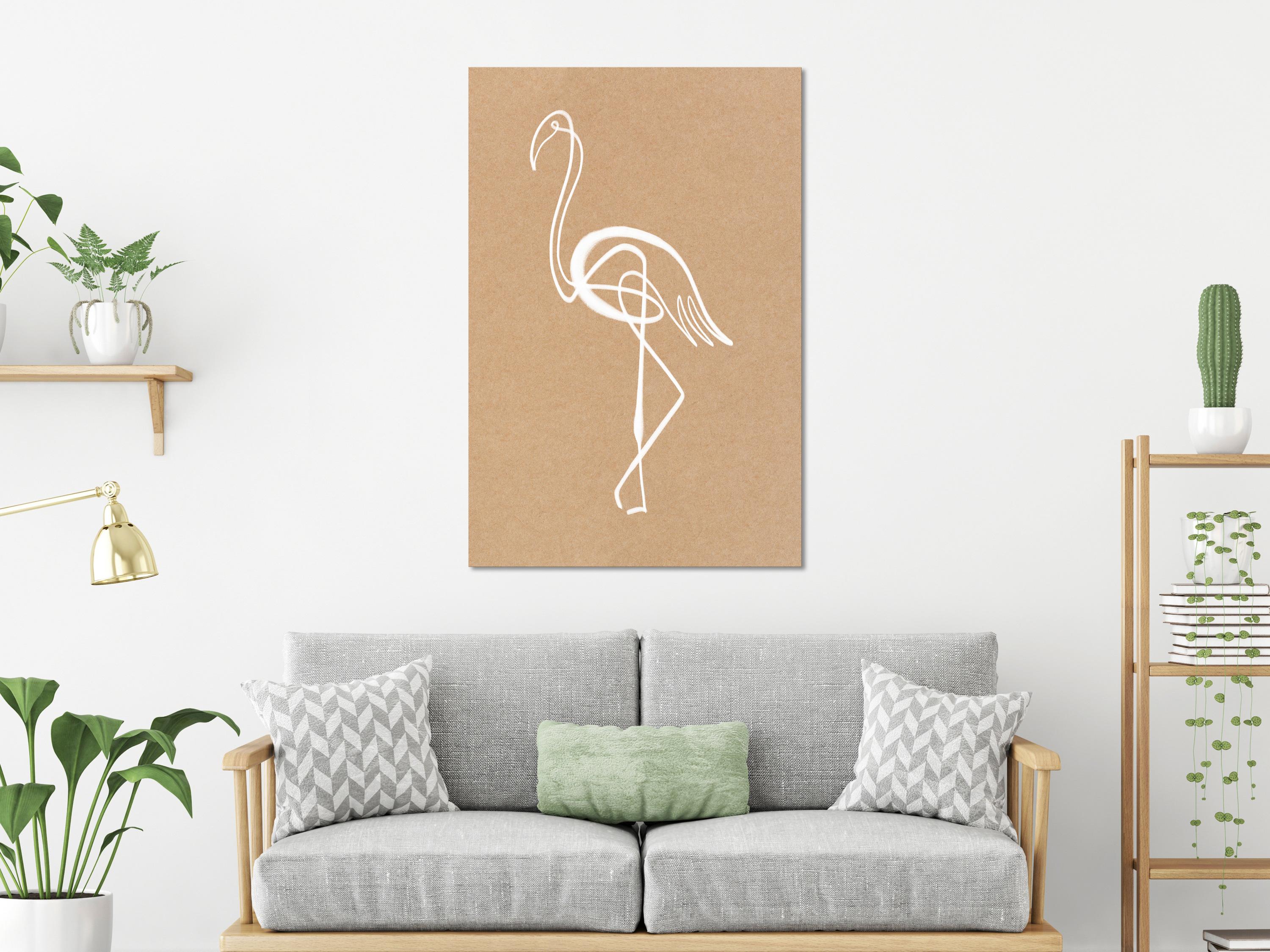 Billede - White Flamingo (1 Part) Vertical - 40 x 60 cm - På italiensk lærred