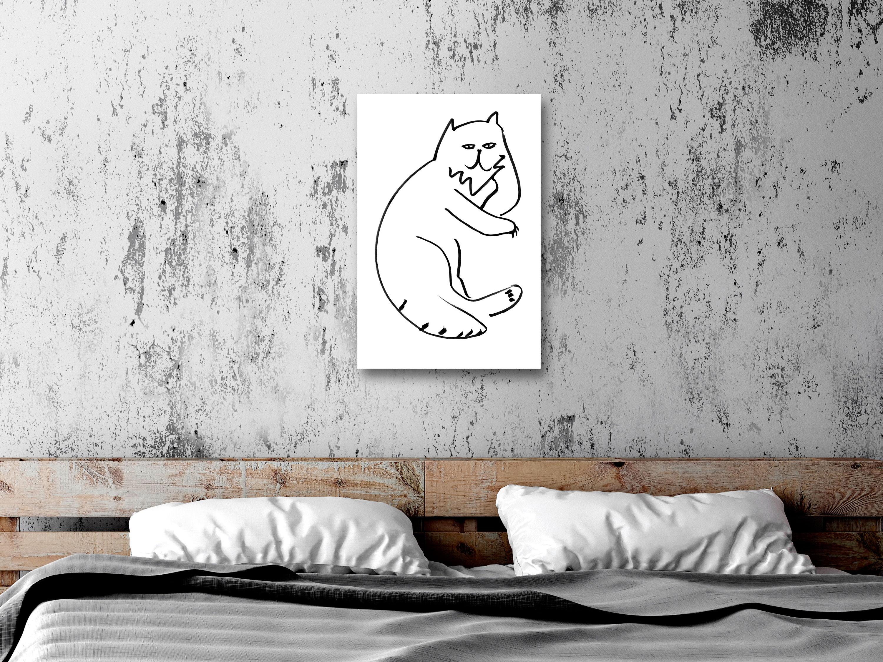 Billede - Cat Relaxing (1 Part) Vertical - 60 x 90 cm - Premium Print