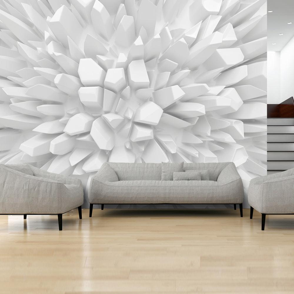 Fototapet - White dahlia - 300 x 210 cm - Premium