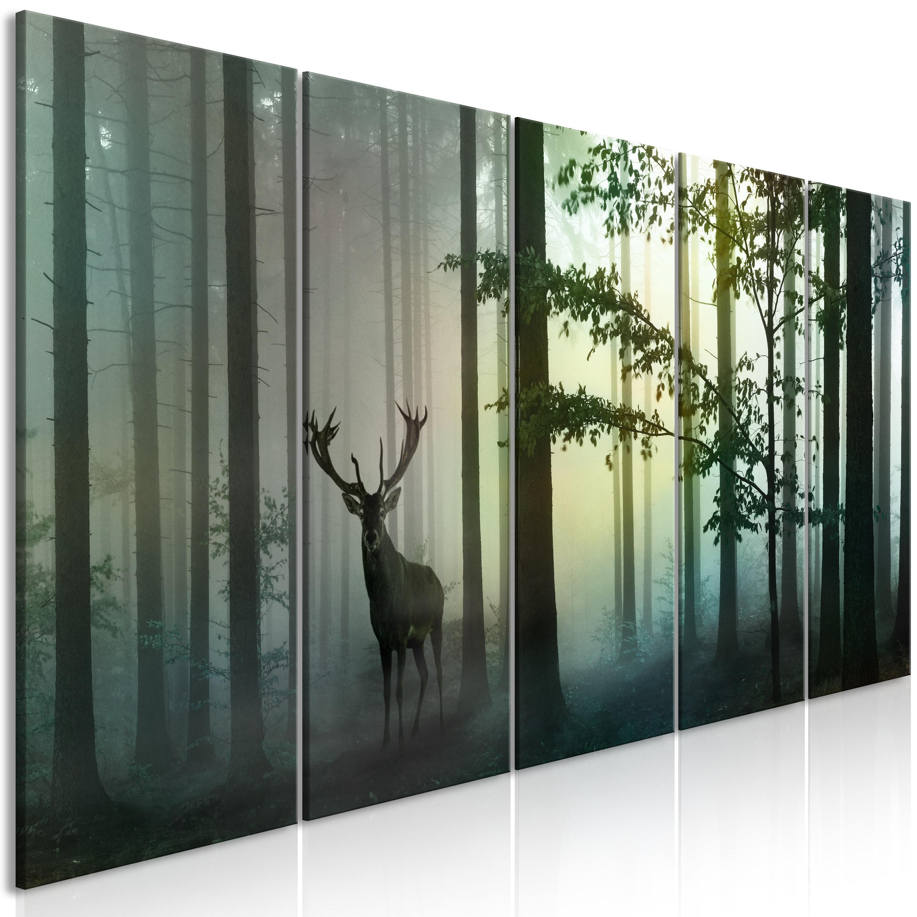 Billede - Morning (5 dele) Narrow Green - 225 x 90 cm - Premium Print