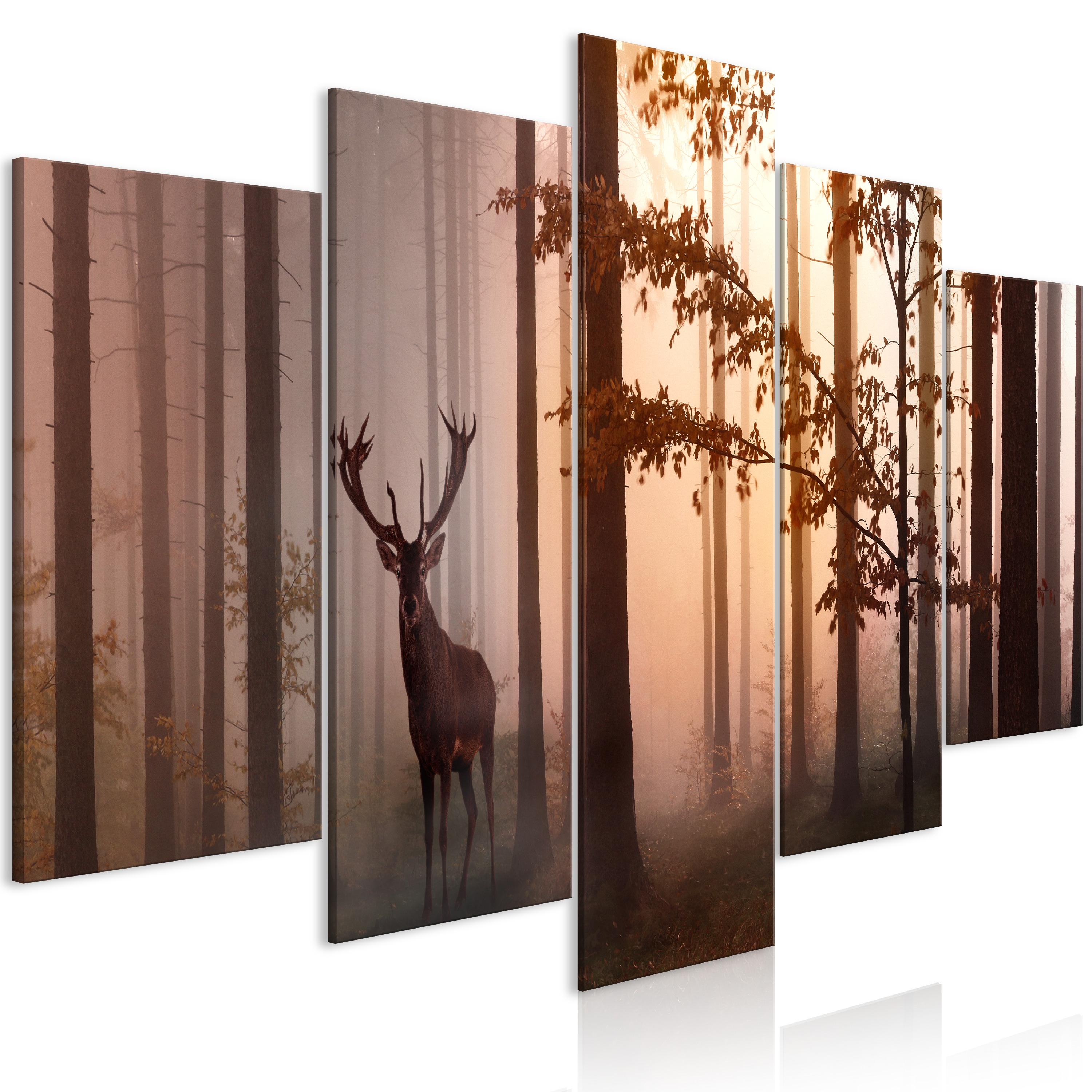 Billede - Morning (5 dele) Wide Brown - 225 x 112.5 cm - Premium Print
