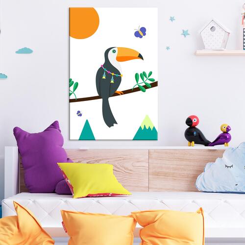 Billede - Toucan And Butterflies (1 Part) Vertical