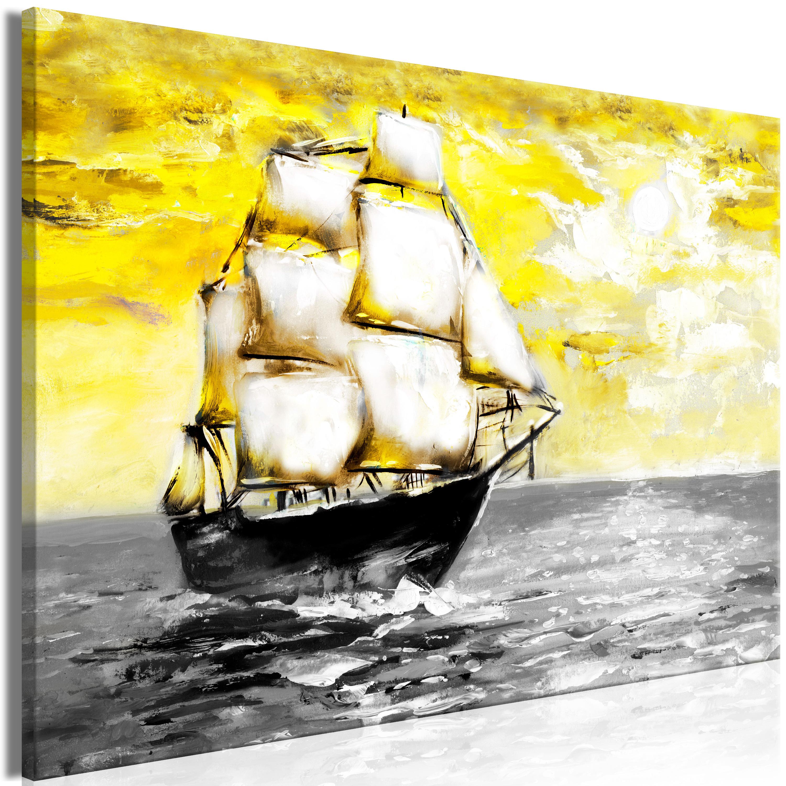 Billede - Spring Cruise (1 Part) Wide Yellow - 30 x 20 cm - På italiensk lærred