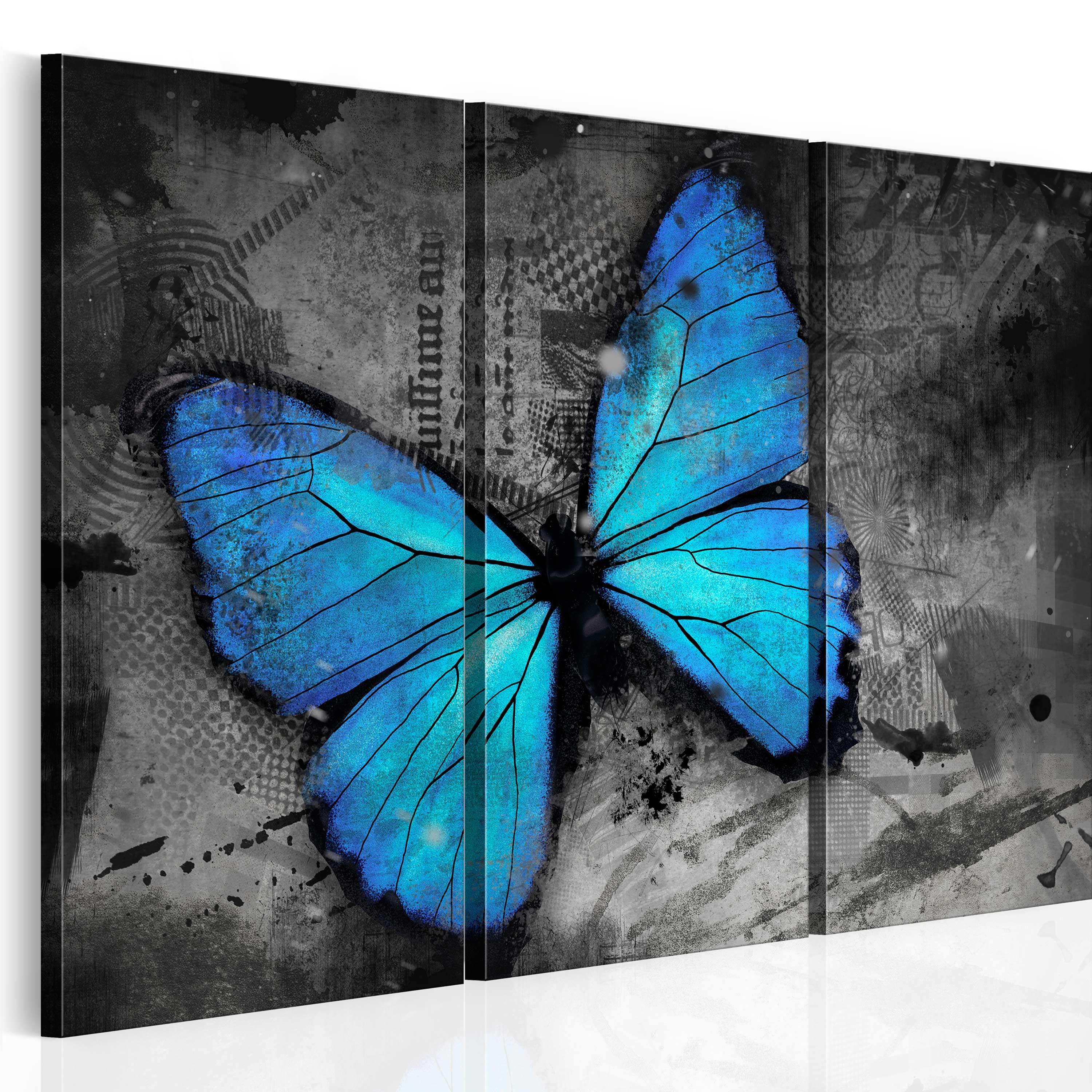 Billede - The study of butterfly - triptych - 60 x 40 cm - På italiensk lærred