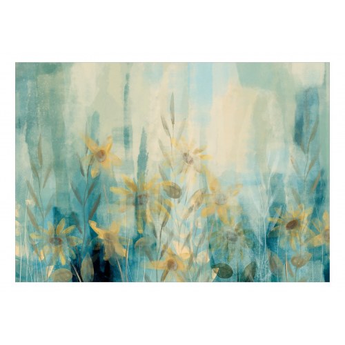 Fototapet A touch of summer med blomstermotiv i blå nuancer