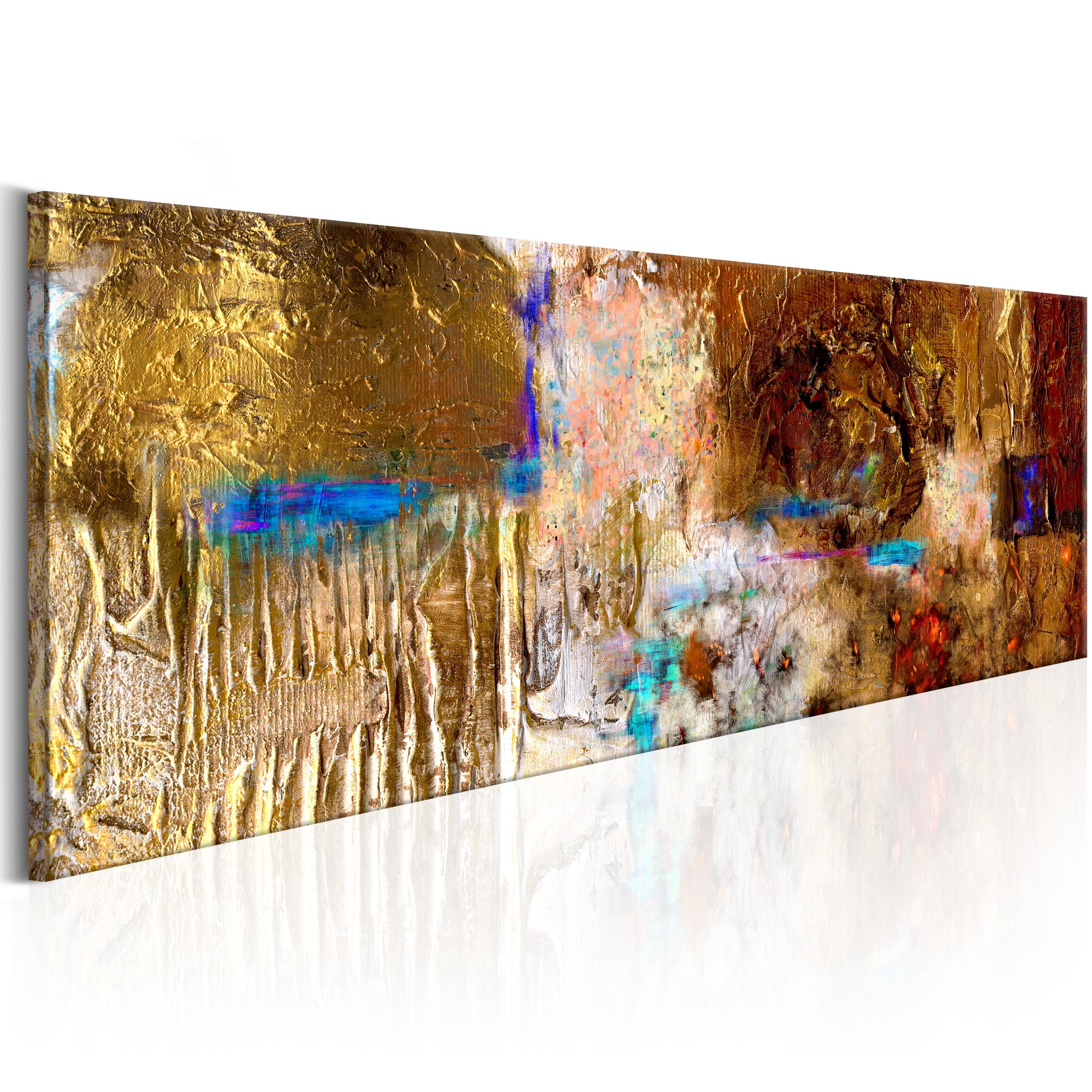Billede - Golden Structure - 150 x 50 cm - Premium Print