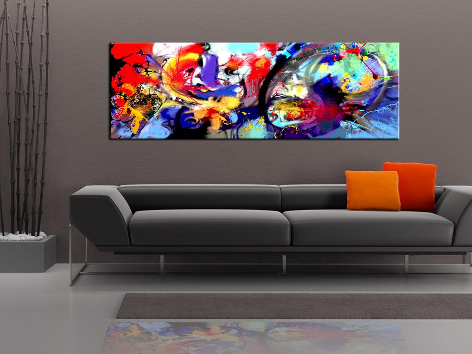Billede - Colourful Immersion - 150 x 50 cm - På italiensk lærred