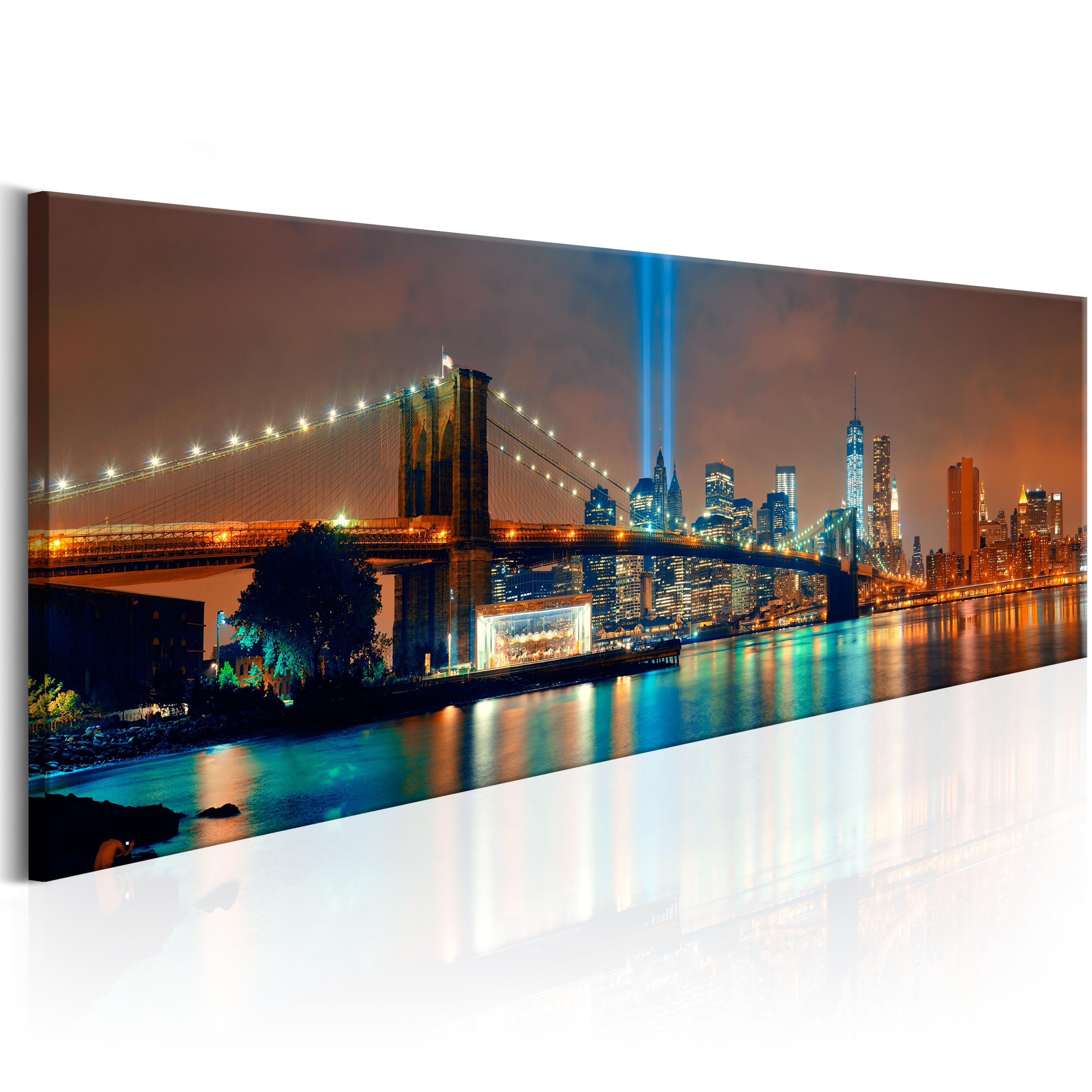 Billede - New York City: Beautiful Night - 150 x 50 cm - Standard