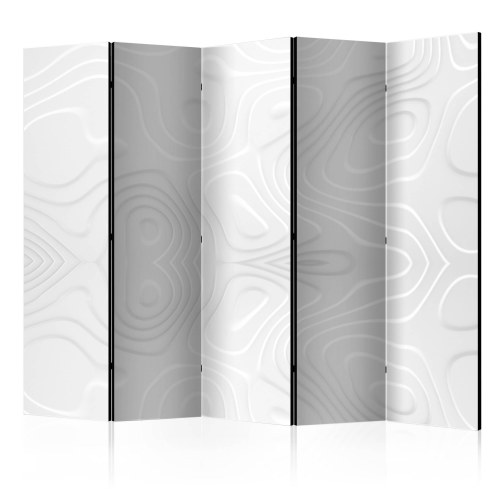 5-panels skærmvæg Hvide bølger II 225 x 172 cm