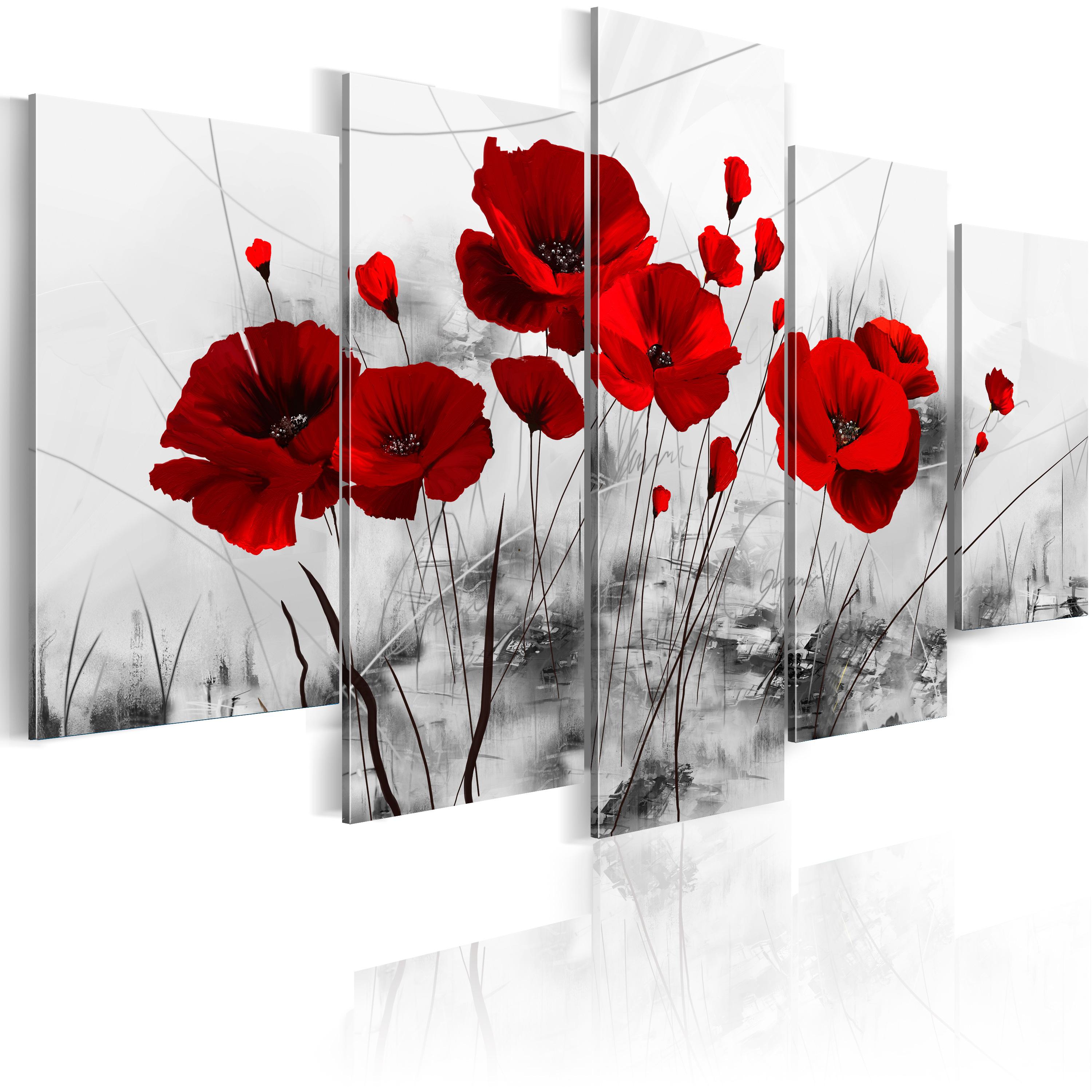 Billede - Poppies - Red Miracle - 200 x 100 cm - På italiensk lærred