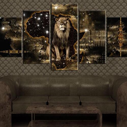 Billede - Golden Lion (5 dele) Wide