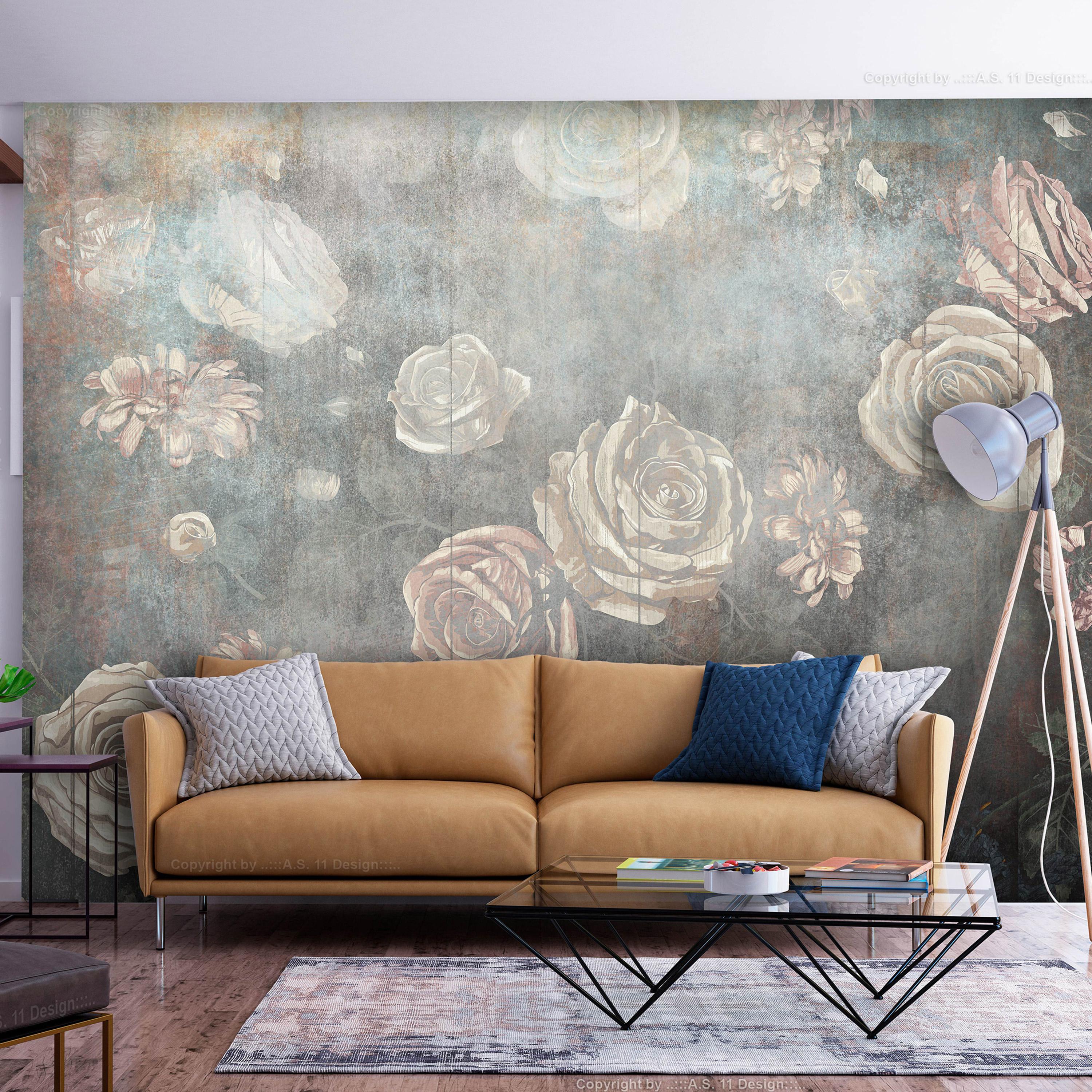 Fototapet - Misty Flowers - First Variant - 100 x 70 cm - Standard